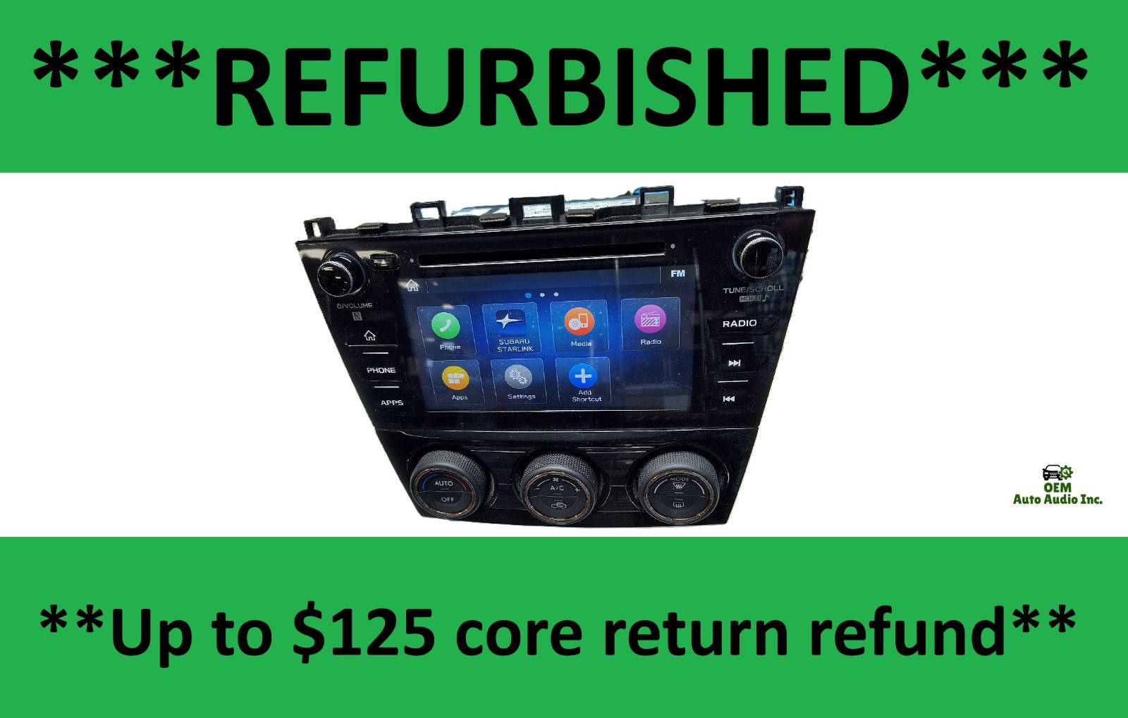86431VA660  Subaru WRX  2020  AM FM CD  Radio  *REFURBISHED*  w/ Core $$