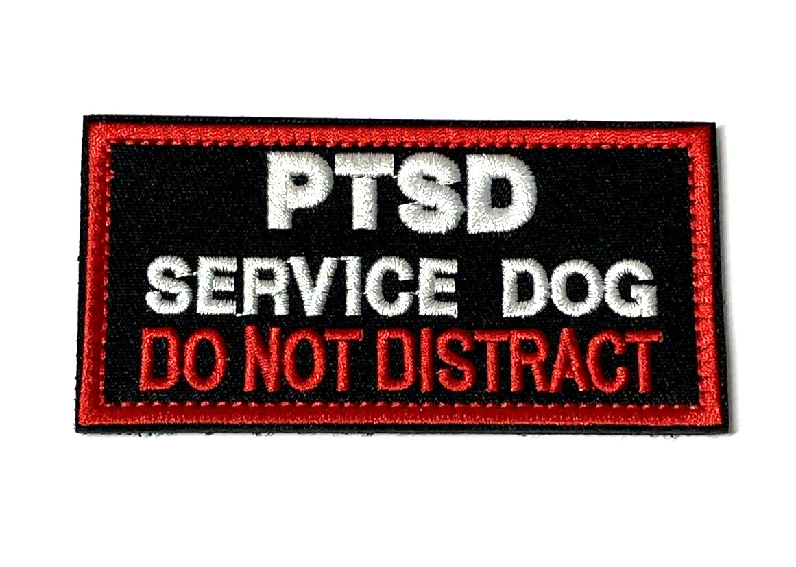 PTSD Service Dog Do Not Distract Patch, Embroidered Hook & Loop Tactical Patch