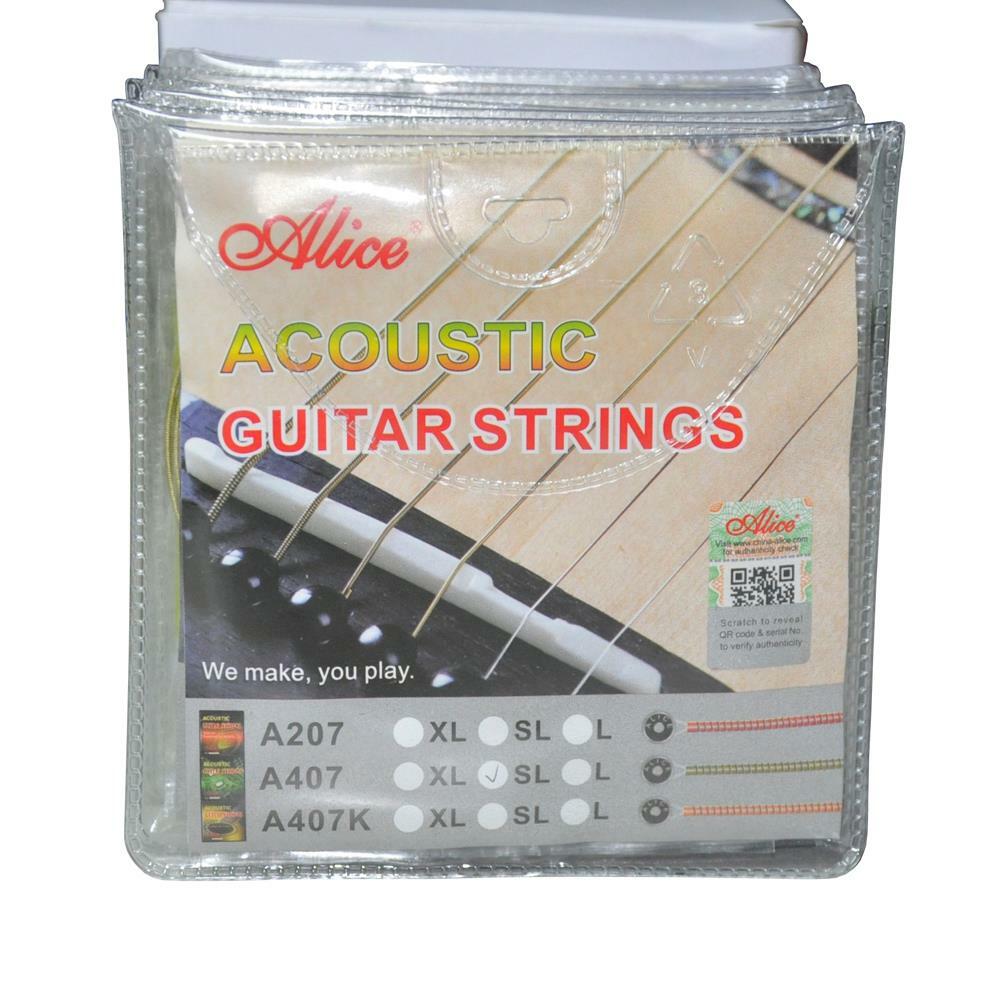 10Sets Alice Acoustic Guitar Strings Steel Core Copper Alloy Winding A407SL 011
