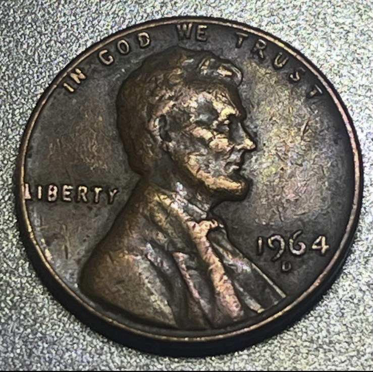 ERROR 1964 D LINCOLN PENNY - "L" CLOSE TO RIM, GORGEOUS COIN, CIRC.