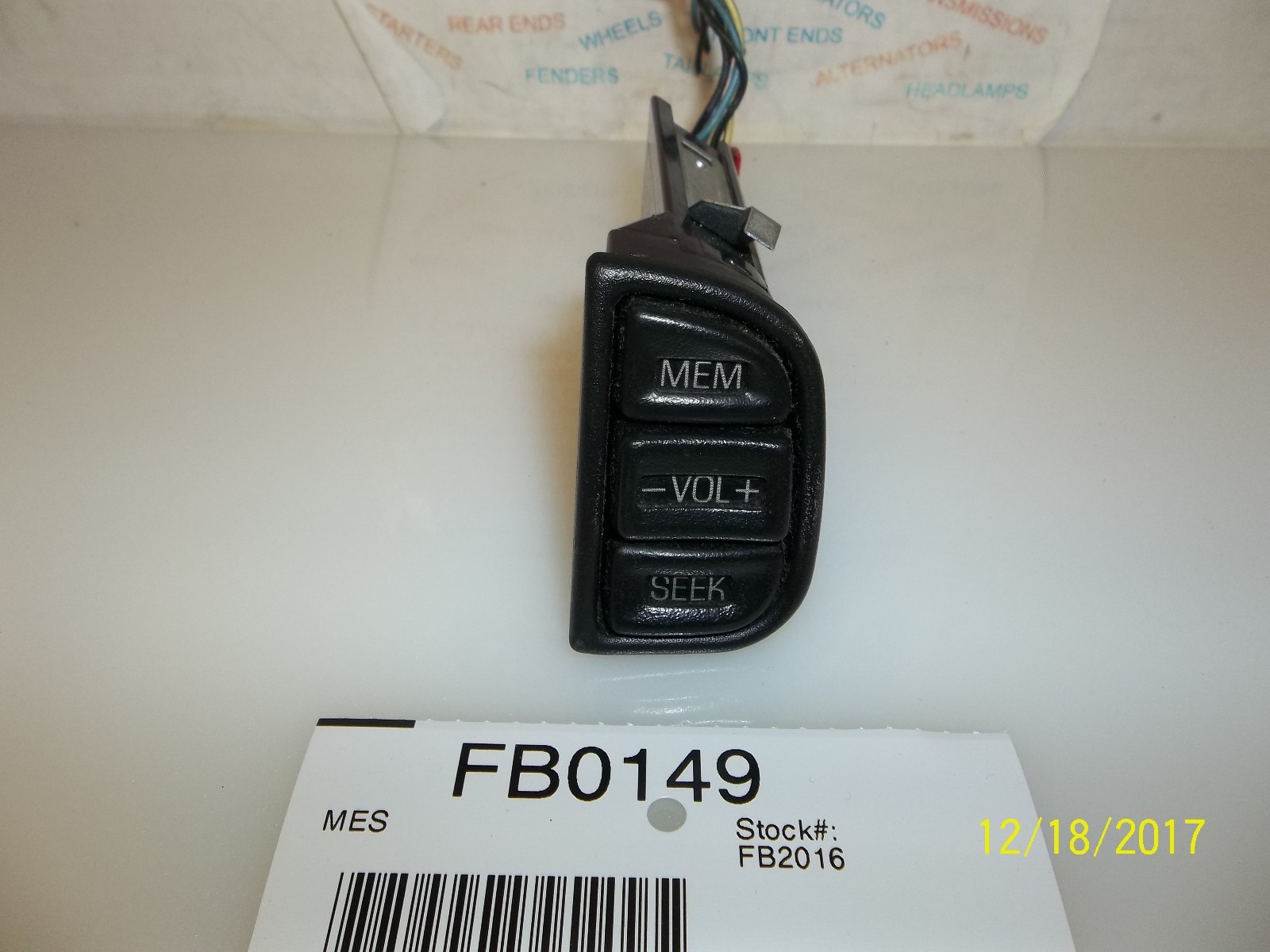 92 93 94 95 FORD TAURUS MEMORY/VOLUME/SEEK CONTROLS F2DF-19A181-AC OEM
