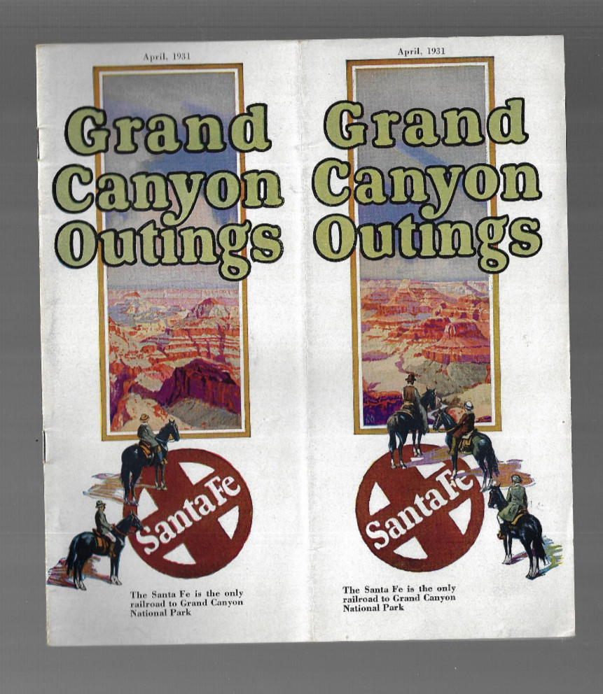GRAND CANYON ARIZONA TRAVEL SOUVENIR BOOKLET 1931 PHOTOS VIEWS w SANTA FE RR MAP