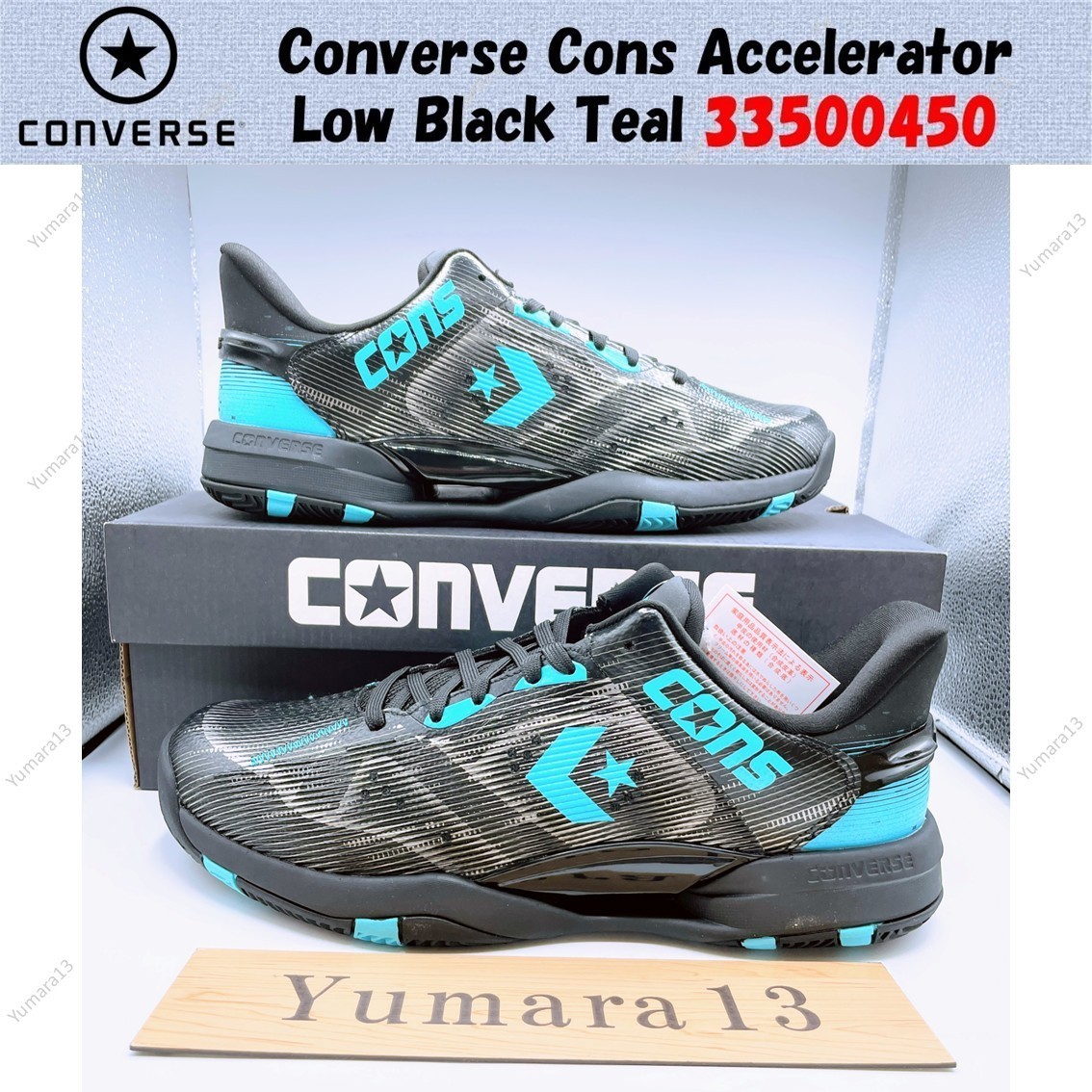Converse Cons Accelerator Low Black Teal 33500450 Men's Size