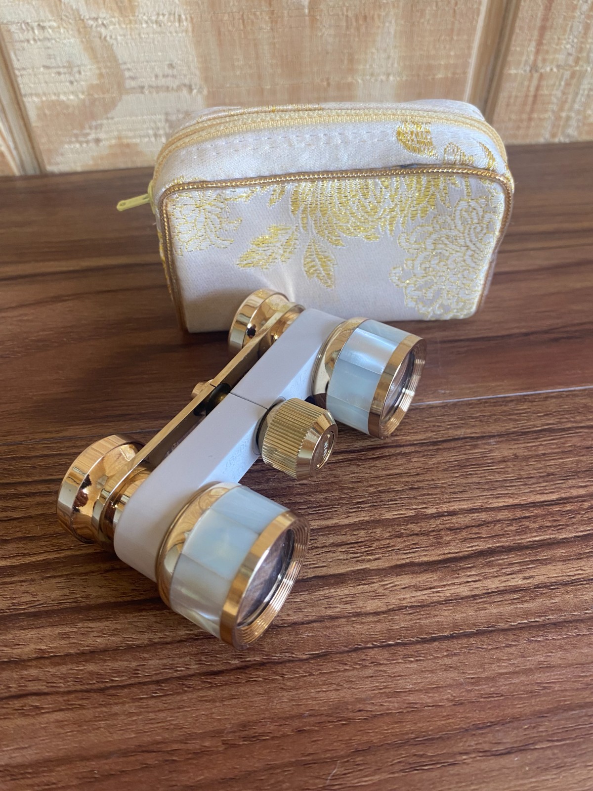 Vintage Belfont Mother of Pearl Opera Glasses w/Silk Case