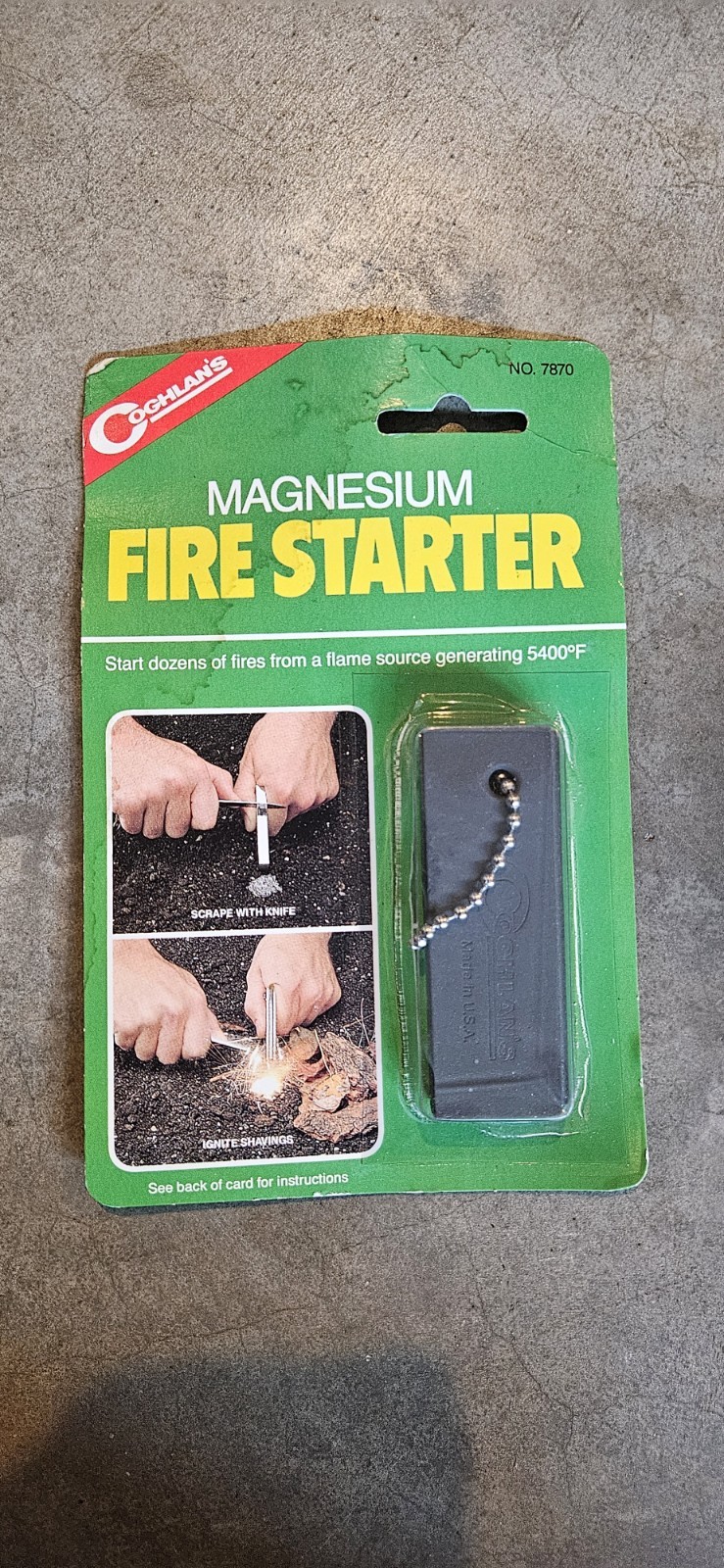 Coghlan's 7870 Magnesium Fire Starter, Black, Lightweight Camping Tool