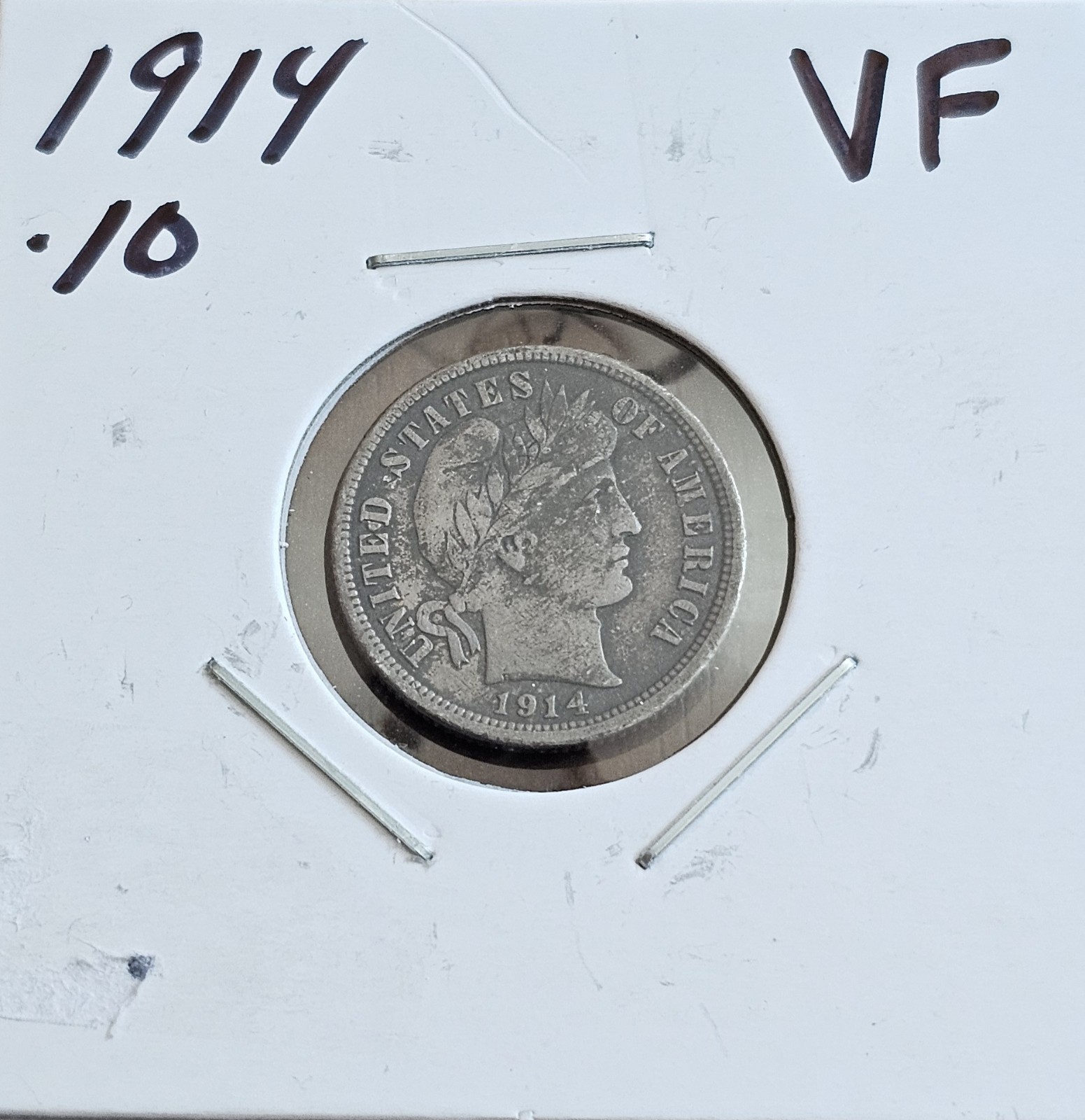 1914-P Silver Barber Dime VF