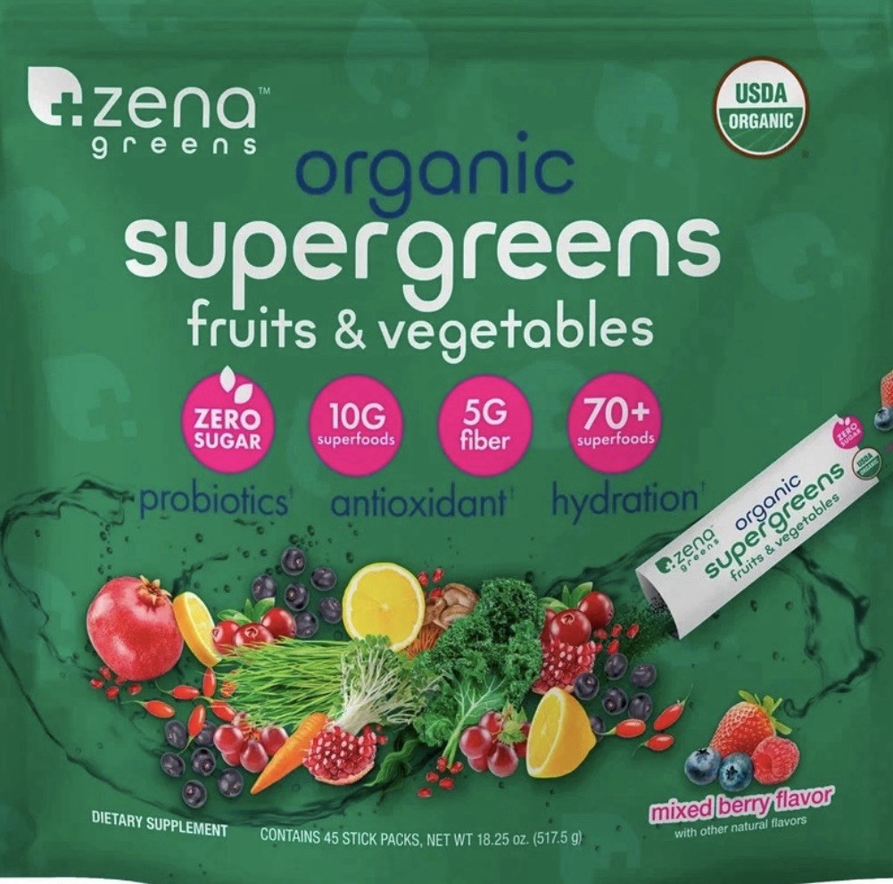 Zena Organic Supergreens 40 Single Packets