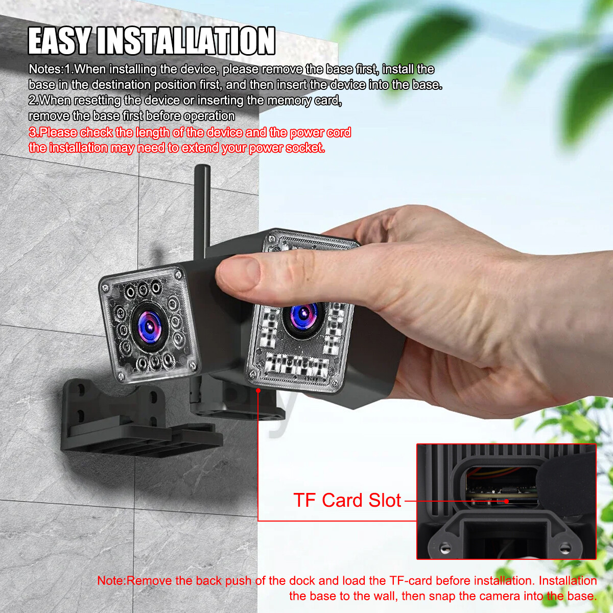 3 Lens Wireless APP WiFi Security Camera System Smart Outdoor Night Vision 2MP