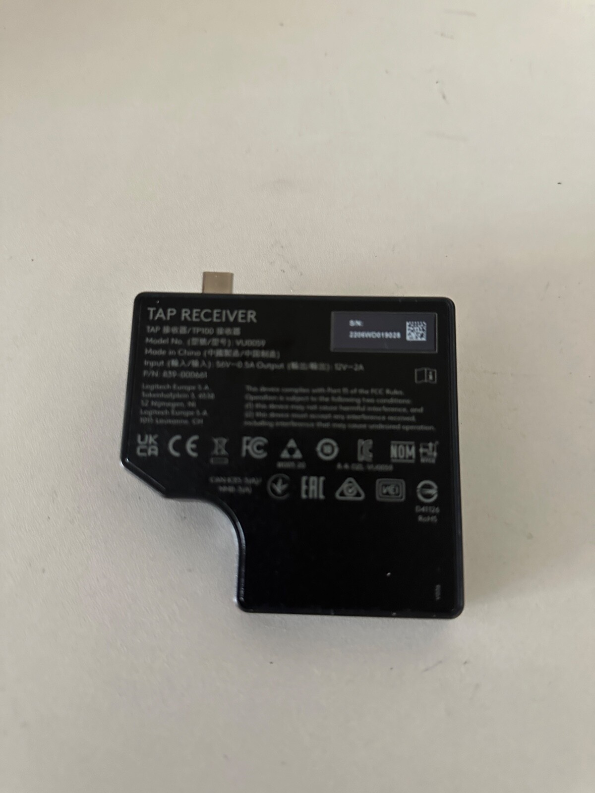 LOGITECH VU0059 Tap Receiver - Unit Only
