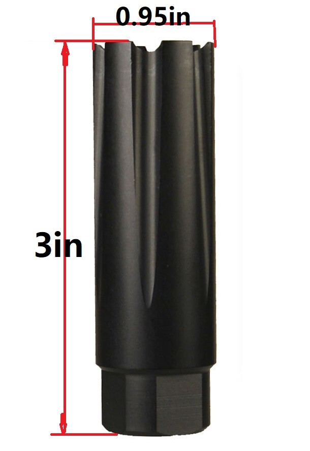 Al 7075 T6 Anodized Black 308 Linear Compensator Muzzle Brake 5/8x24 TPI .308