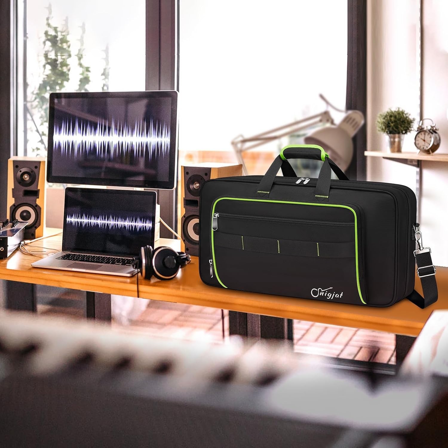 Protective DJ Carrying Case with Adjustable Shoulder Strap