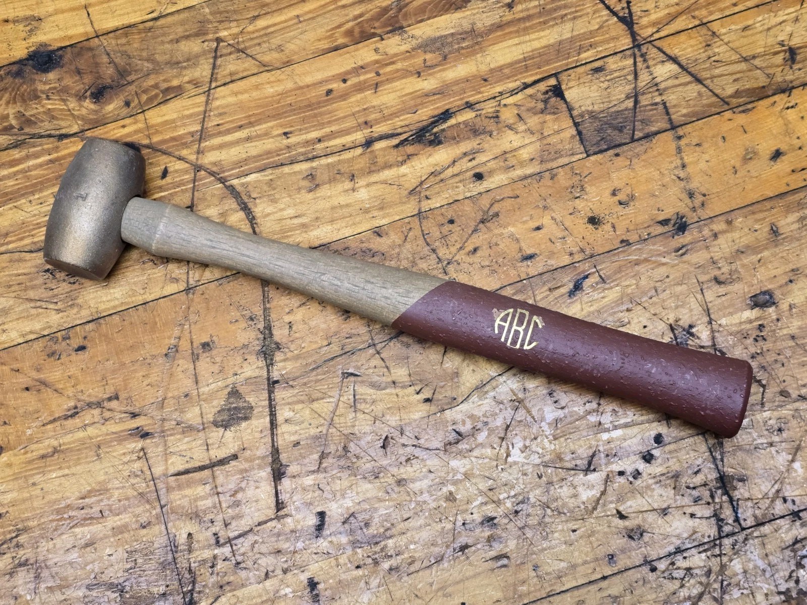 Vintage NOS ABC #1 Copper Non-spark Hammer Mallet Hickory Handle NEW