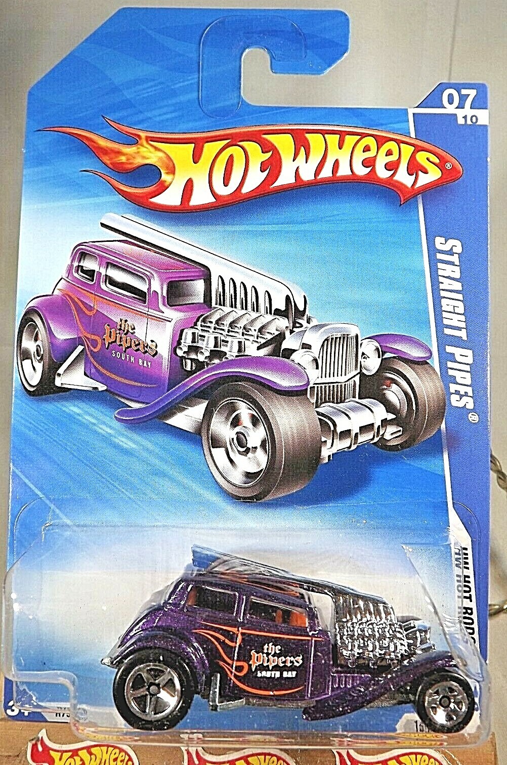 2010 Hot Wheels #145 HW Hot Rods 7/10 STRAIGHT PIPES Purple Variant w/Chrome 5Sp