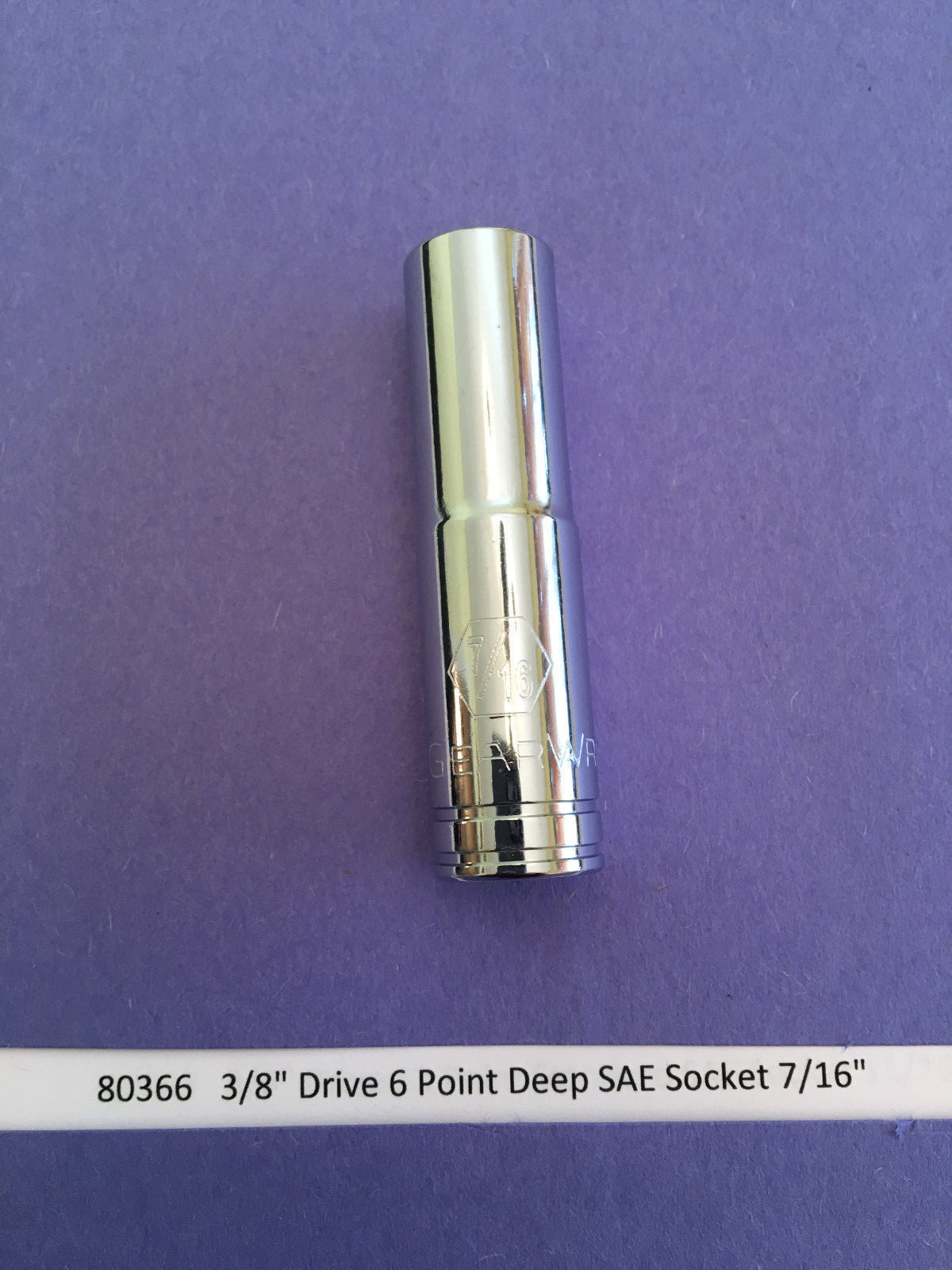 GearWrench 80366 3/8" Drive 6 Point Deep SAE Socket 7/16"