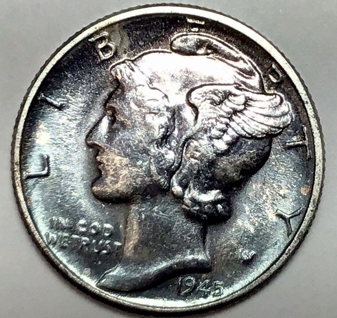 1945-D Mercury Dime   Near Gem BU      SN6572