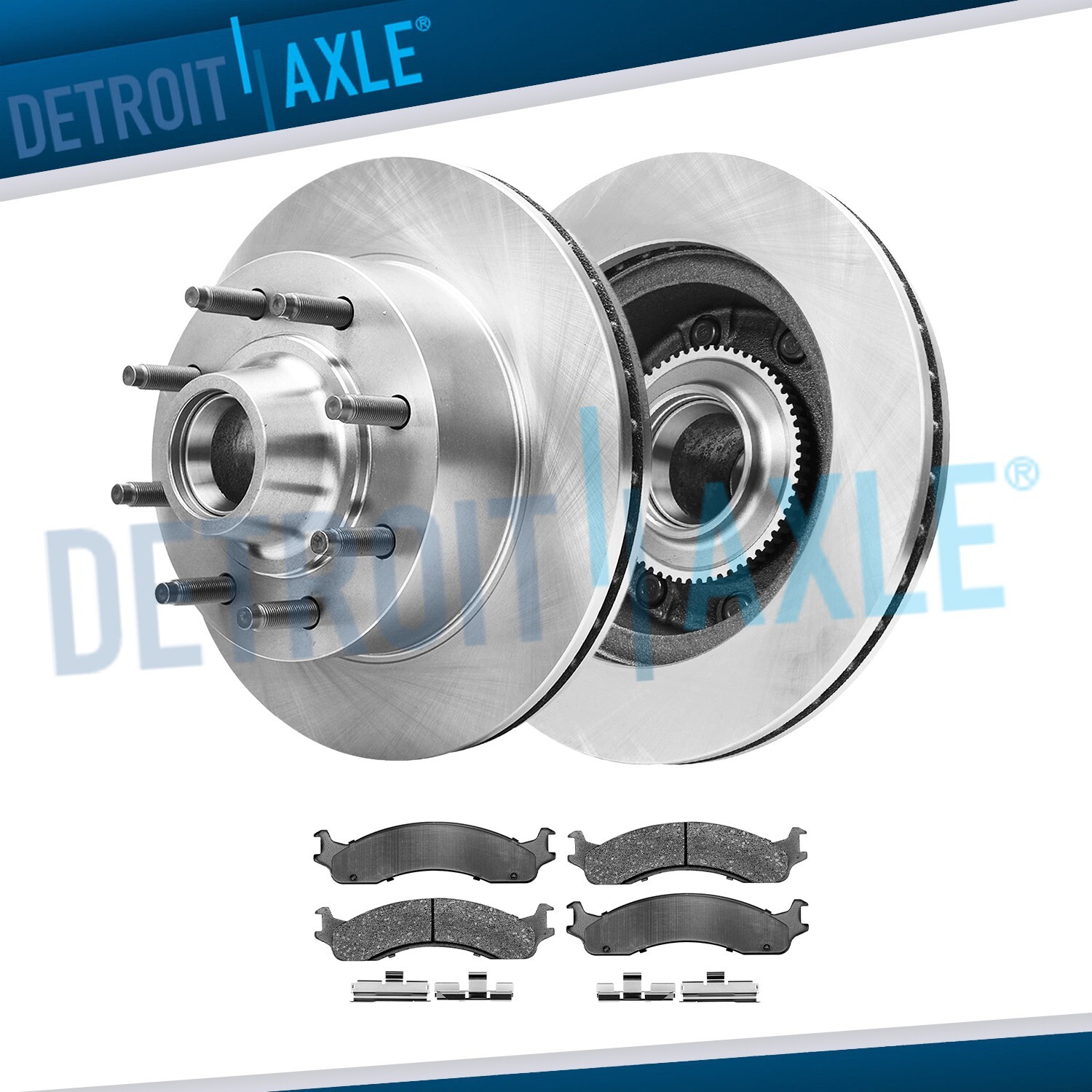 Front Brake Rotors Ceramic Pads for 2004-2007 E-250 E-350 Super Duty Club Wagon