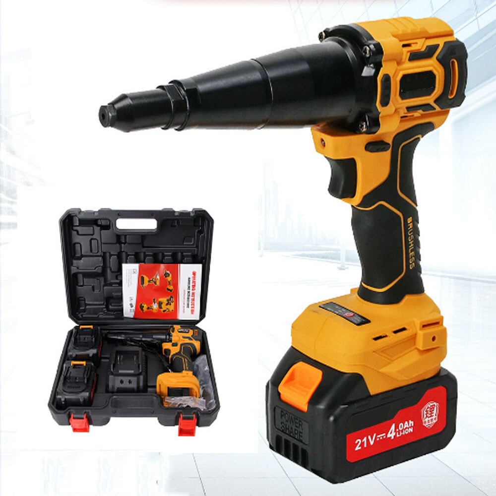 Automatic Brushless Cordless Electric Rivet Gun Brushless 21V Battery 3.2-4.8MM