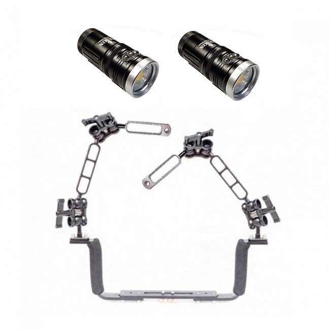 Dual Kraken Hydra 6000 v2 WRGBU Mounted on a Ocean Tray Light Set