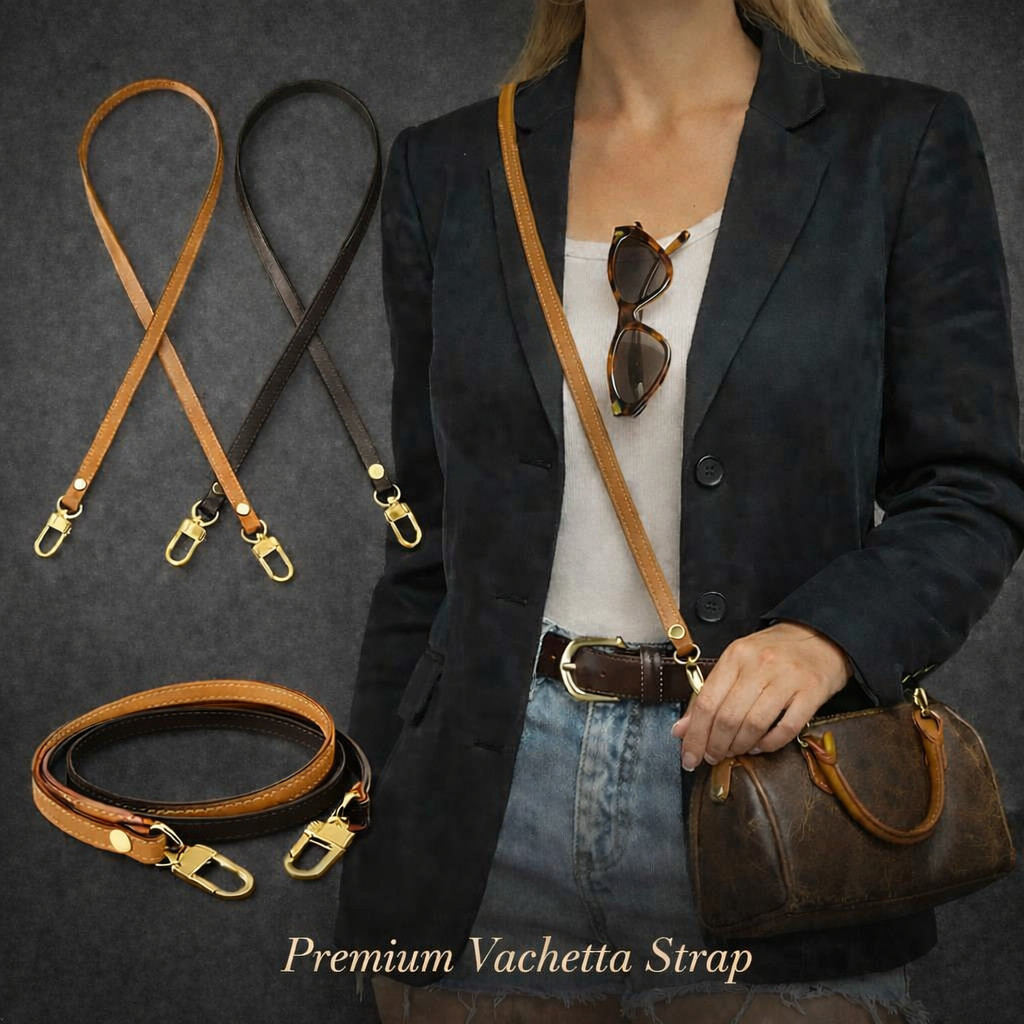 Genuine Vachetta Leather Bag Strap LV Speedy 39 43 47 Shoulder Replacement