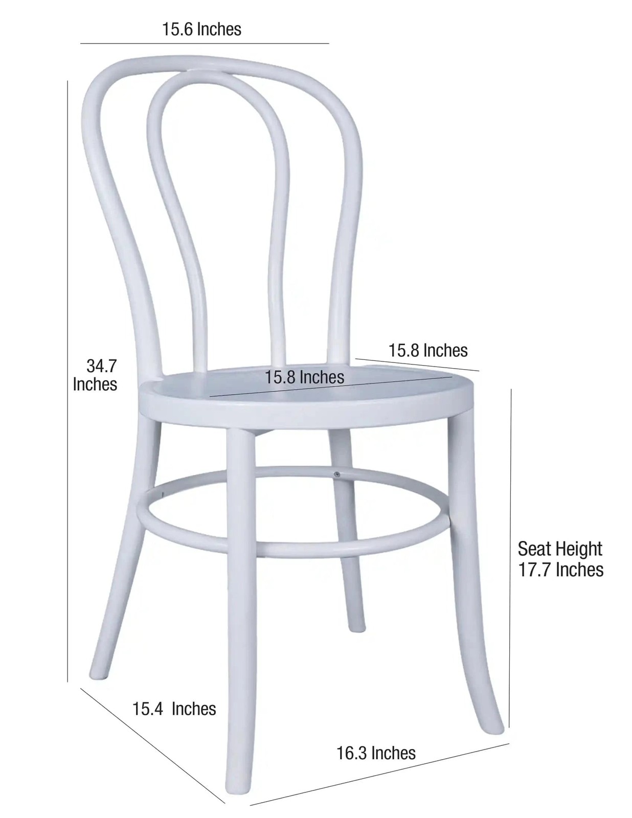 Cool White Resin Bentwood Festive Chair by Chivari