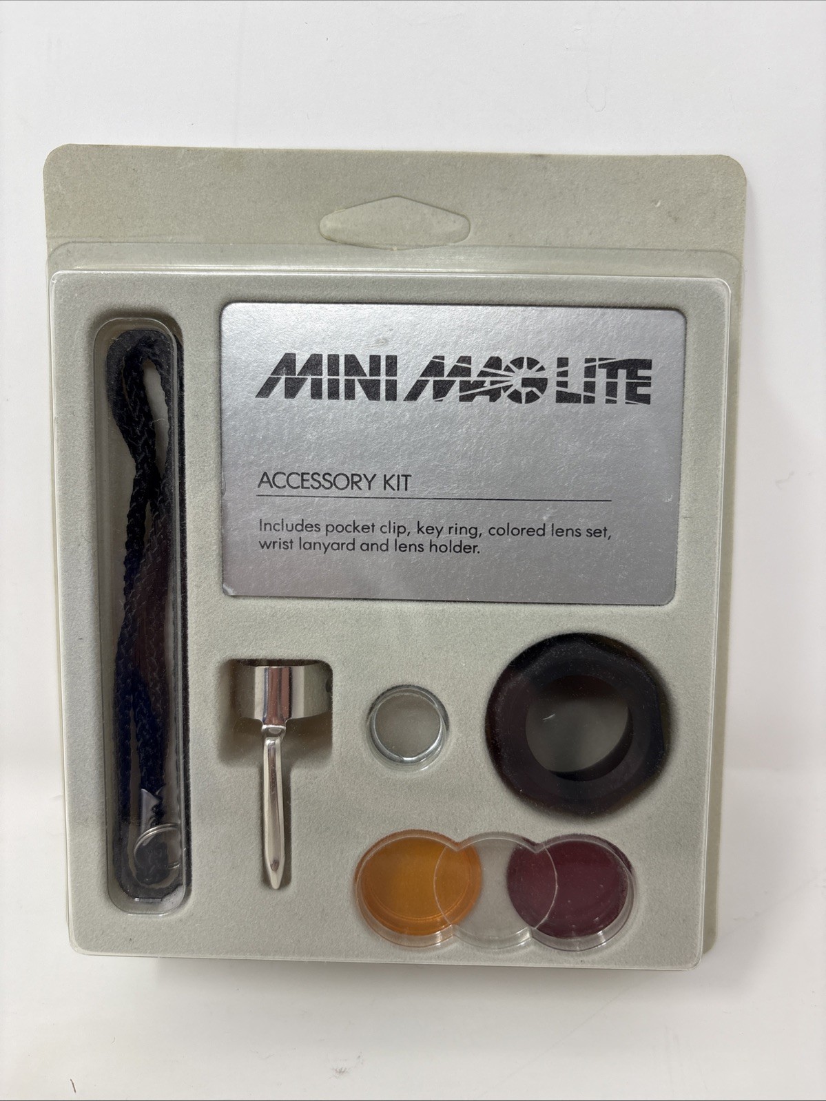Vintage Mini Maglite Accessory Kit Clip Colored Lens Set Lens Holder New
