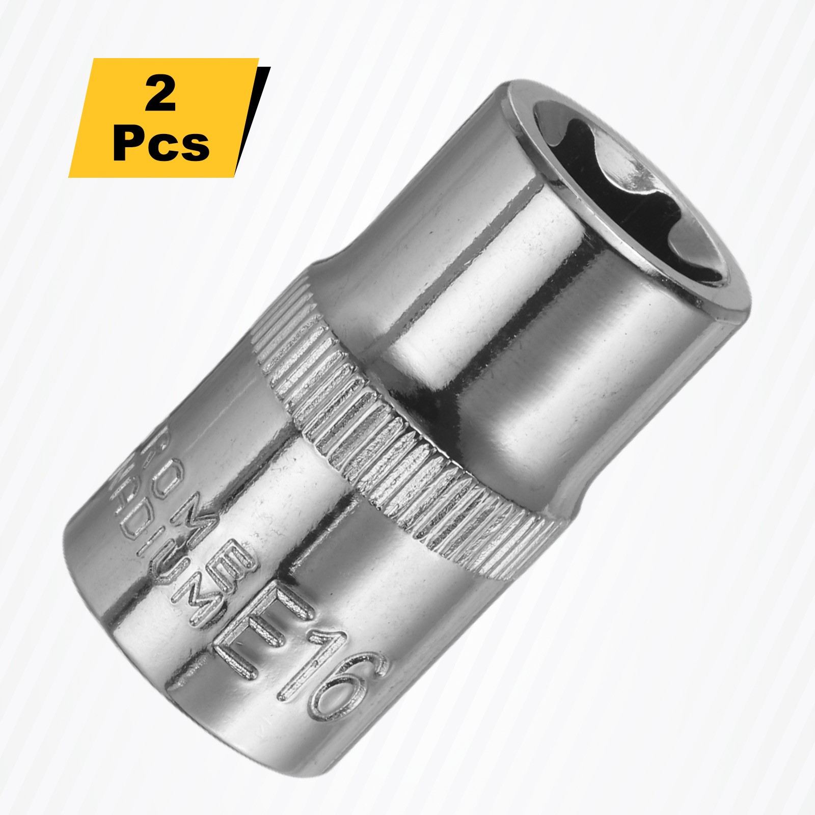 2pcs E-Torx Socket 1/2" Drive E16 External Torx Deep Socket 1.5" Star Sockets