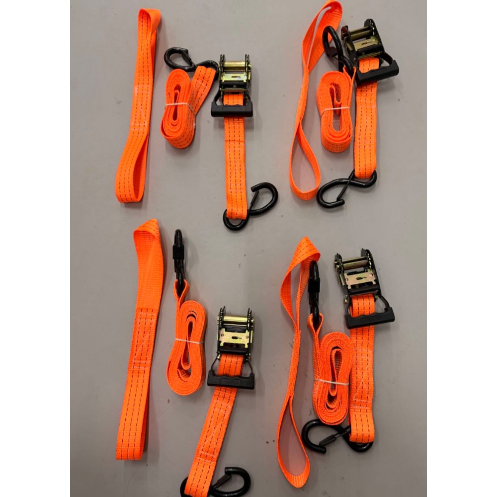 4pcs Ratchet Tie Down Strap Set Heavy Duty Cargo Strap 5208LBS 1.6"X8' Capacity