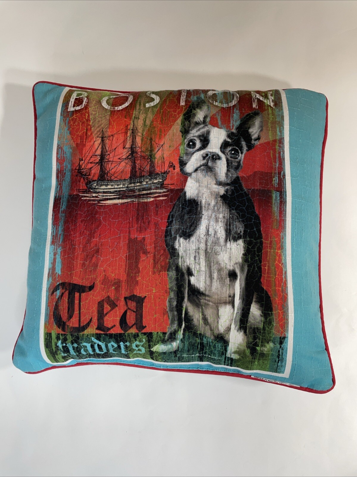 2 Boston Terrior Throw Pillows Robert McClintock Patrick O'Brien 17"