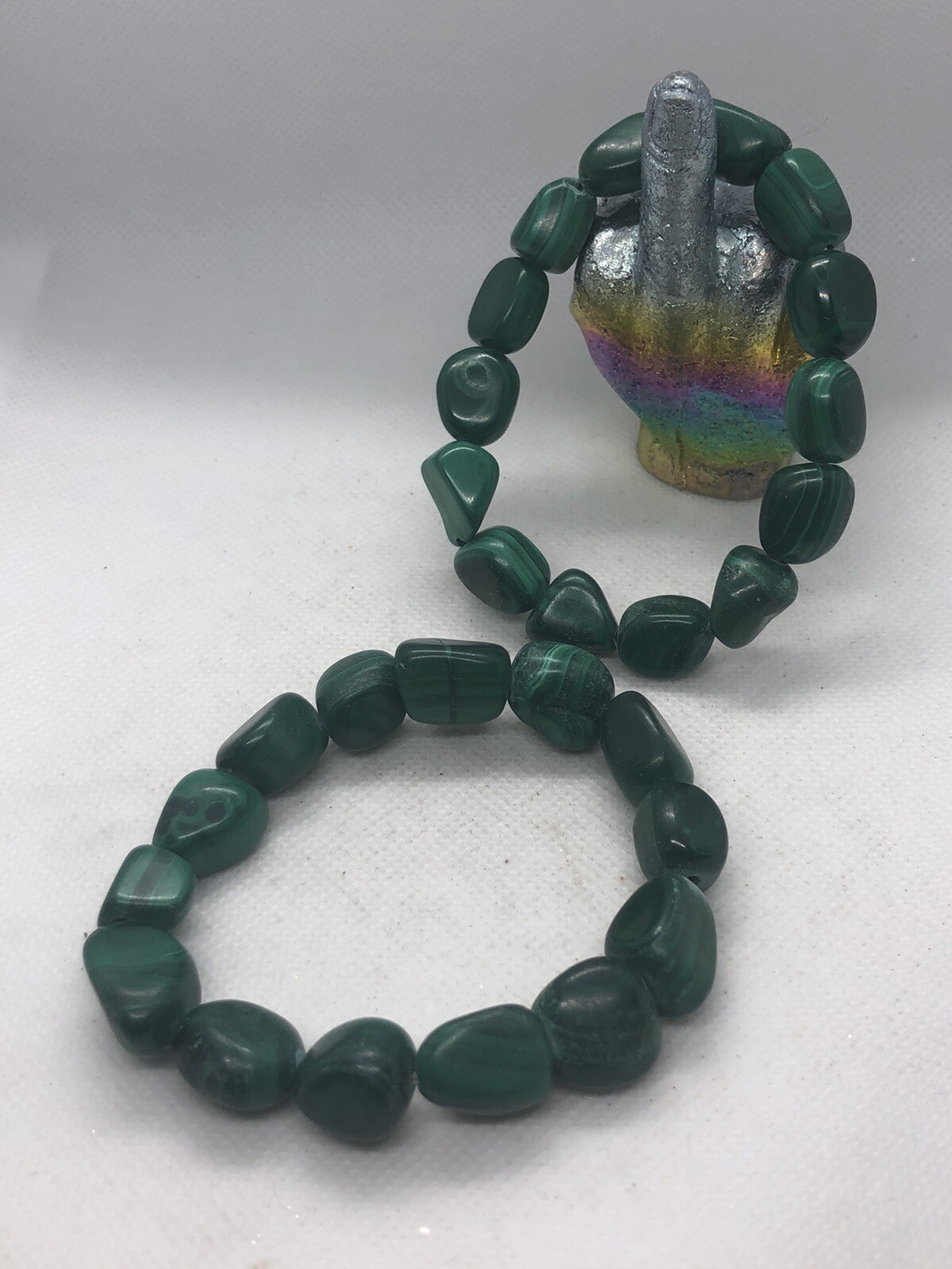 Stretch beaded bracelet Malachite