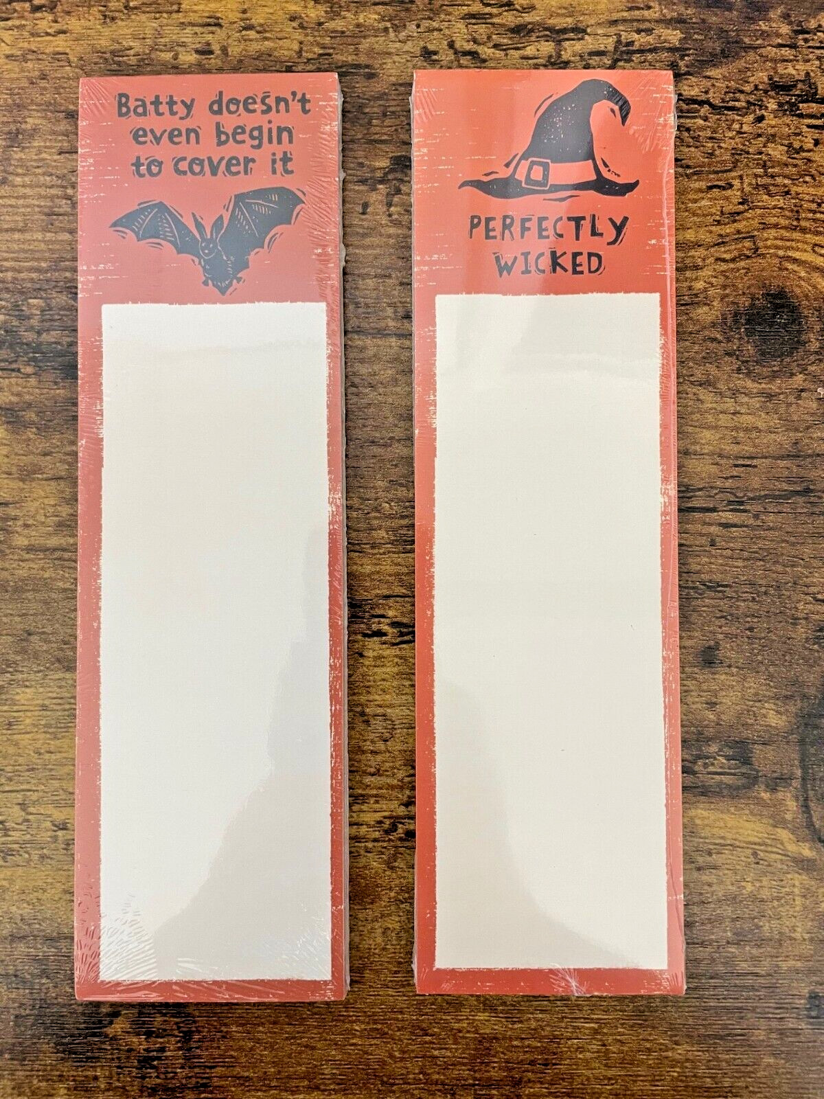 2 Magnetic Note Pads, Halloween Theme, PBK, 2 1/2" x 9 1/2", New