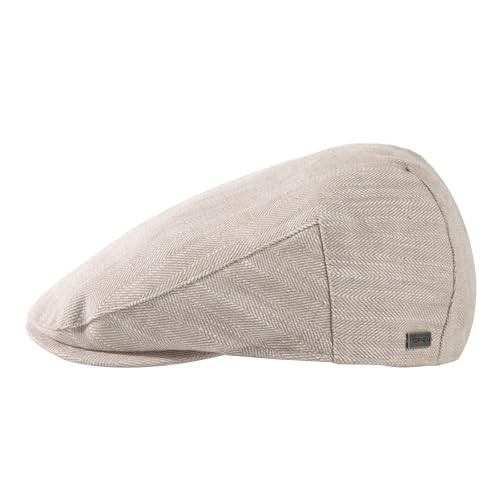 XL/XXL Mens 100% Linen Flat Cap Summer Cooling Medium-Large 557_natural Beige
