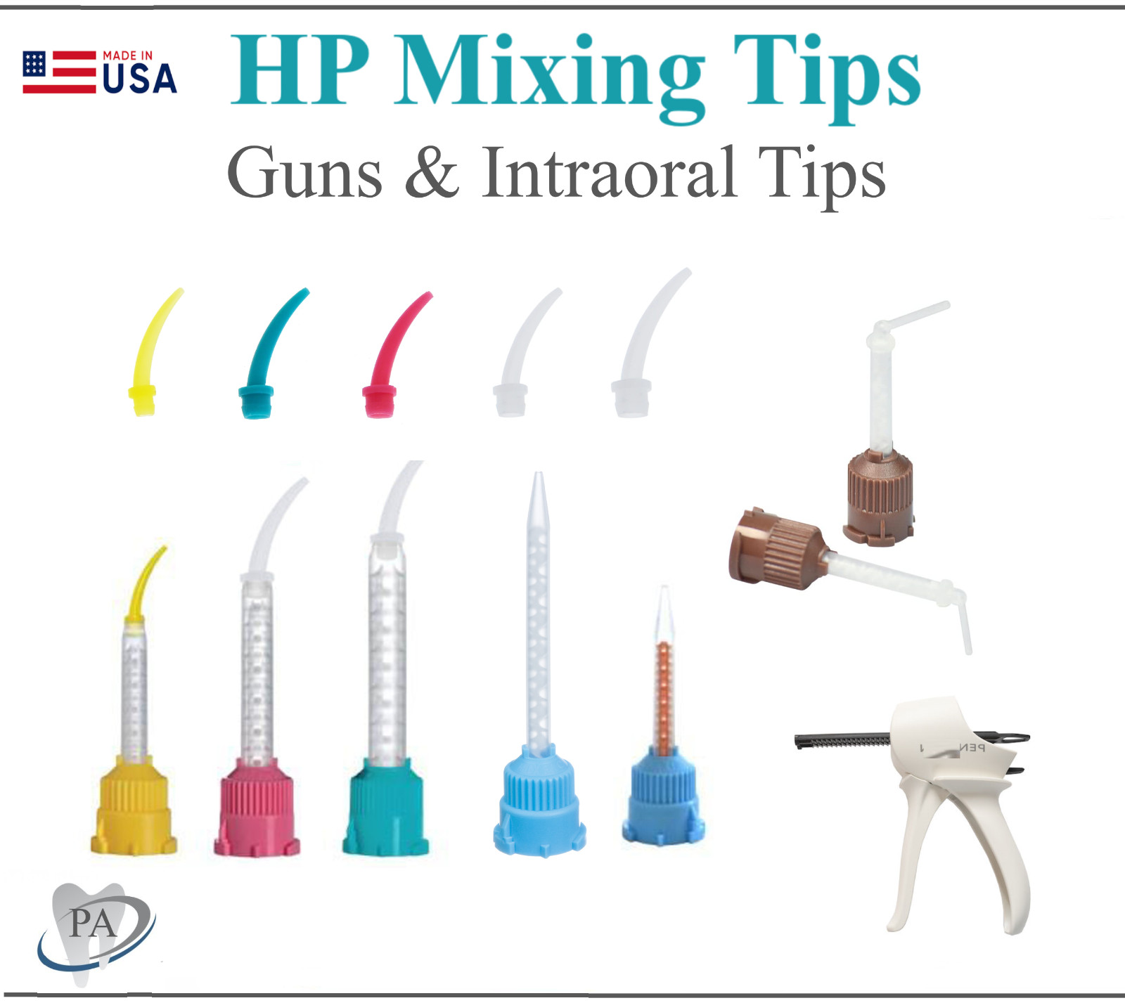 Dental Impression HP Tips High Performance Mixing Tips, intraoral Tips and Guns