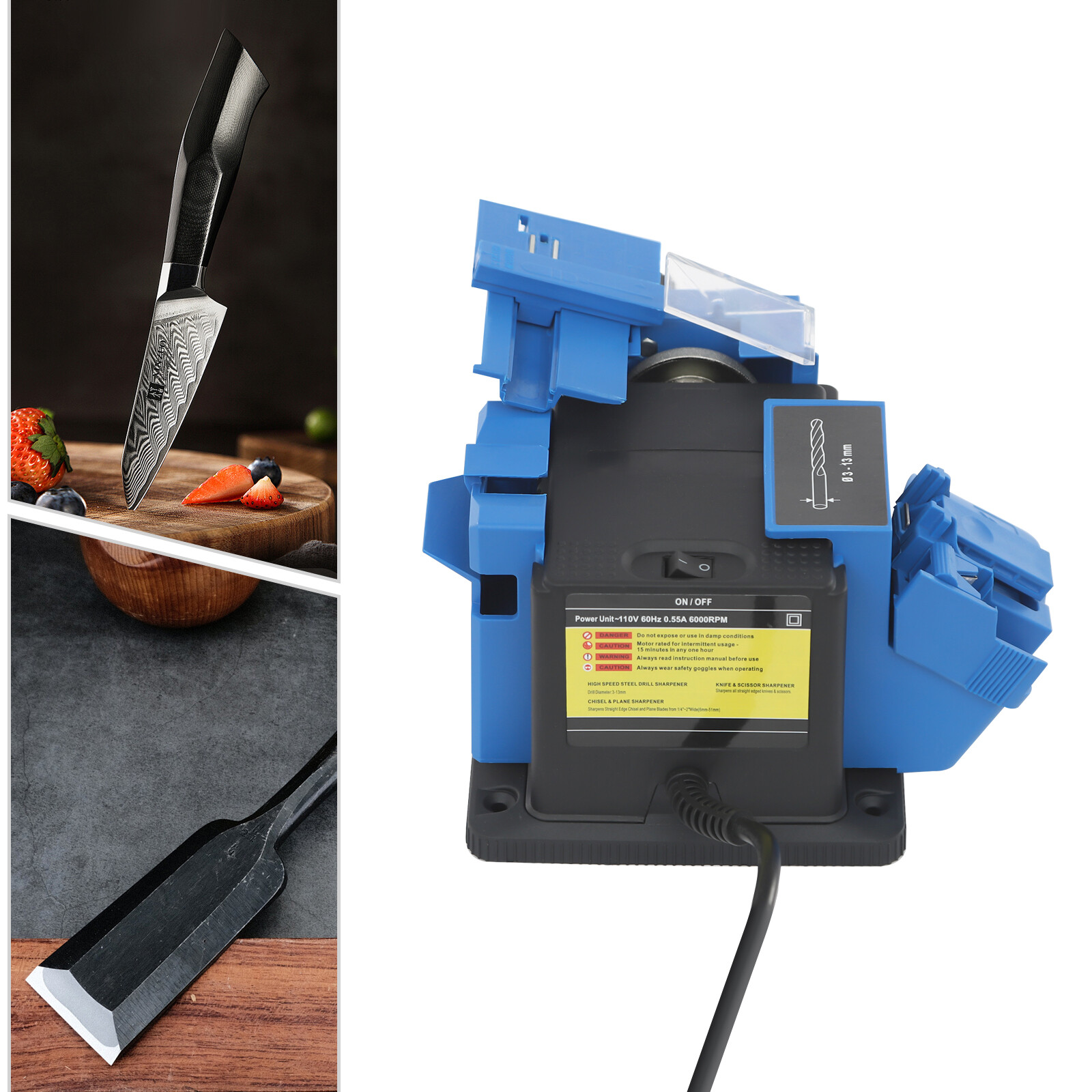 Electric Drill Bit Sharpener Multifunction Scissor/Knife Drill Sharpening Tool