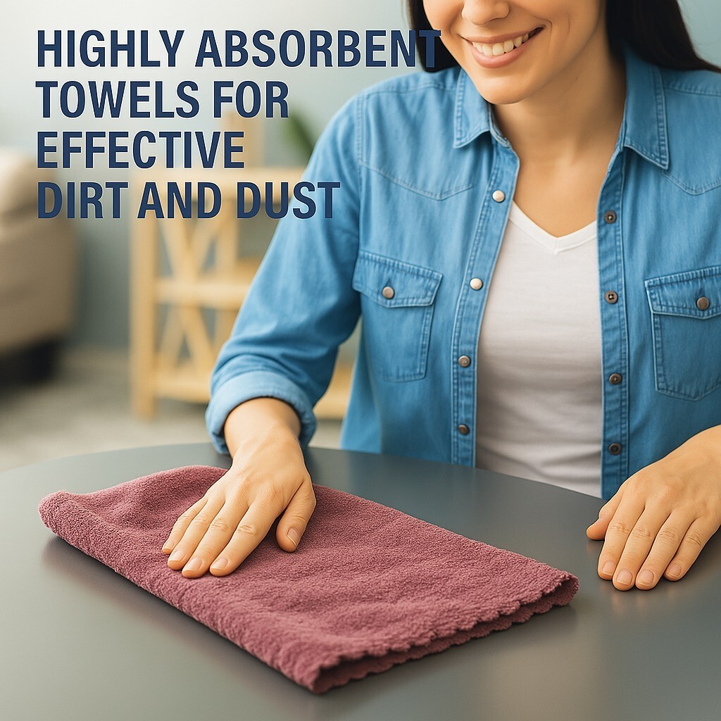 5-Pack Microfiber Cleaning Cloths (Solid Colors) – 11.5"x11.5" Soft, Absorbent