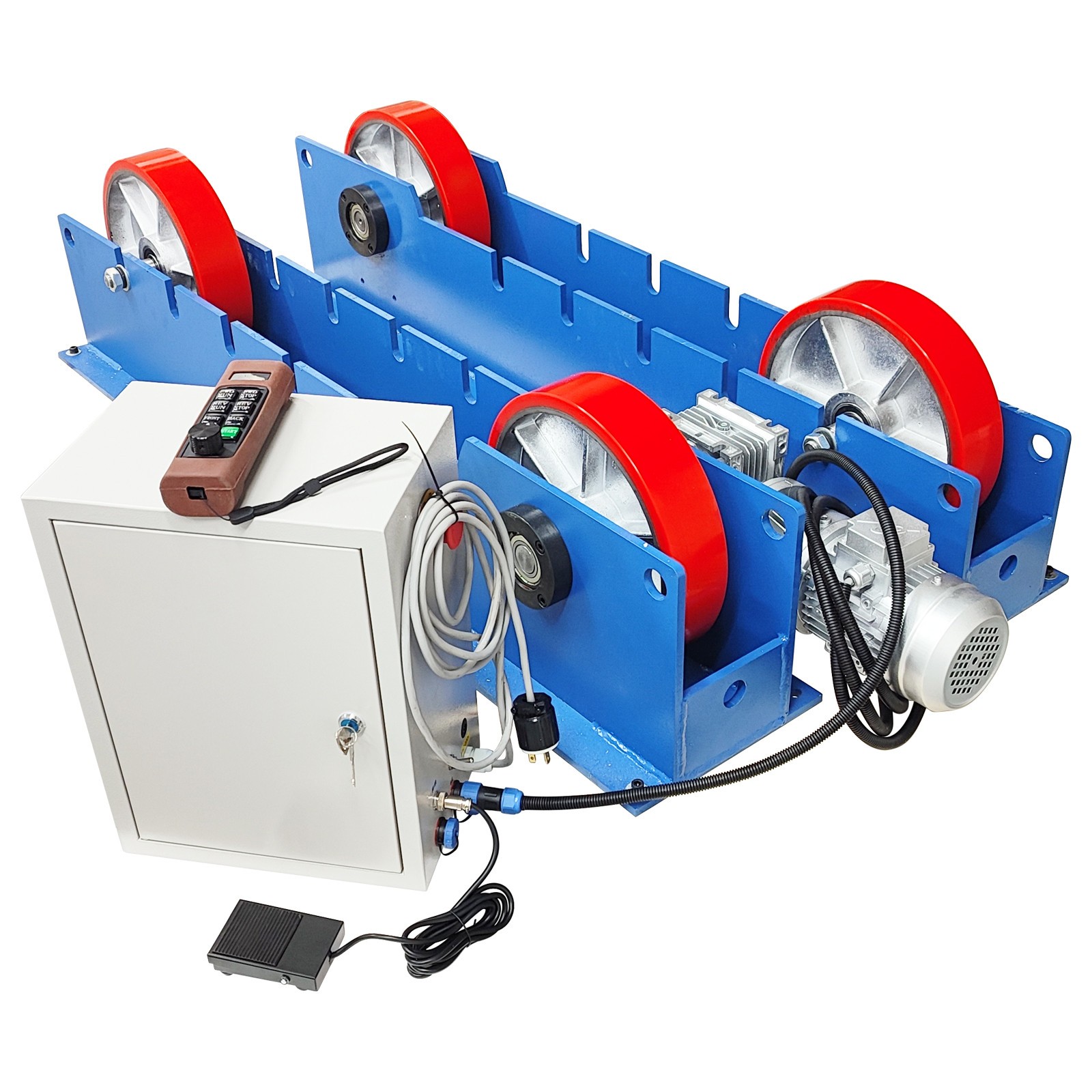 3 Ton Remote Controlled Adjustable Single Motor Welding Rotator w Rubber Wheel