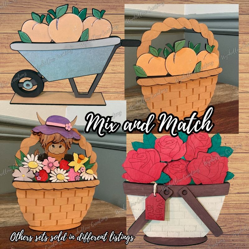 Thanksgiving Highland Cow Wood Interchangeable Insert (Small or Large)