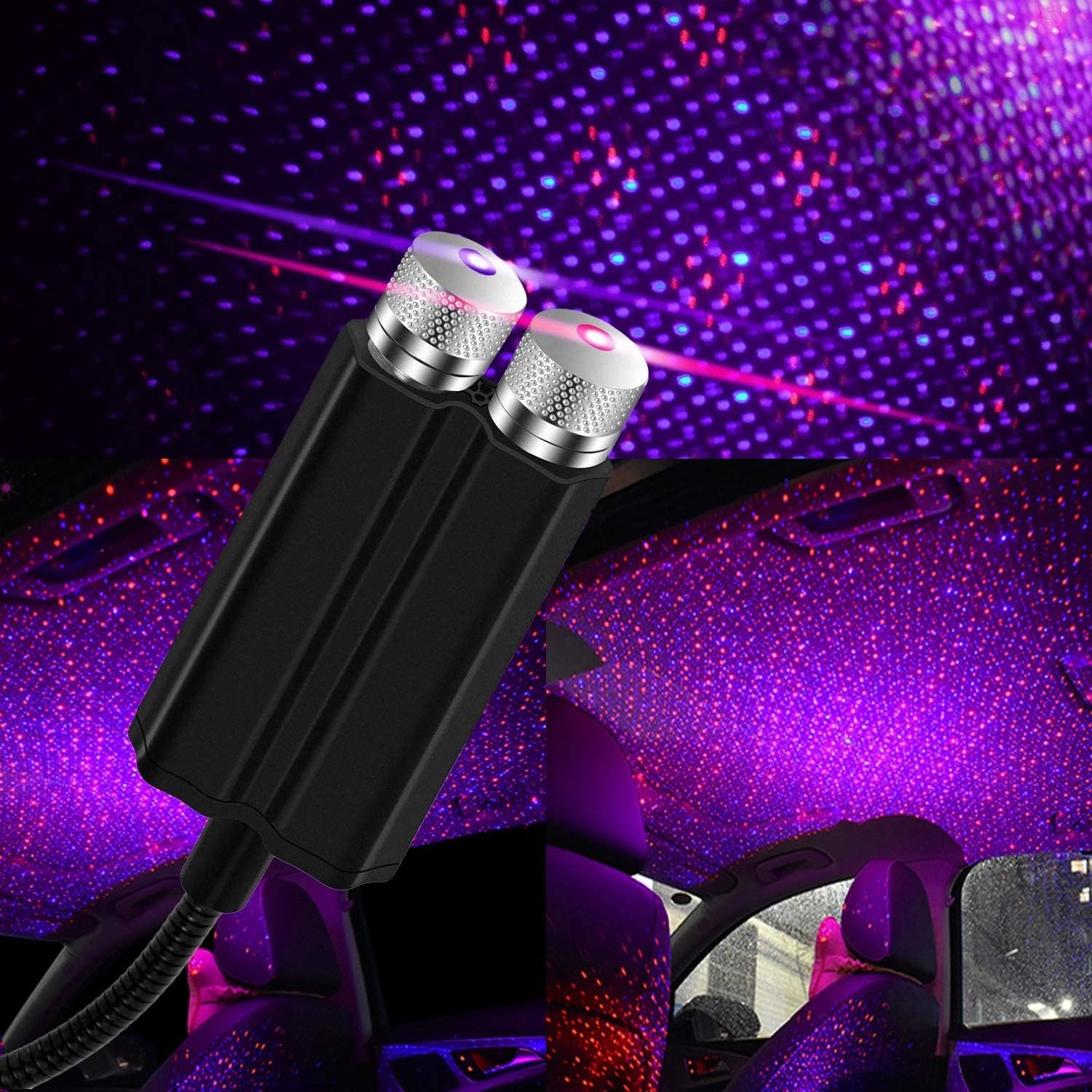 Proyector de estrellas con luz nocturna USB, LEDCARE 2 en 1, luces de techo para