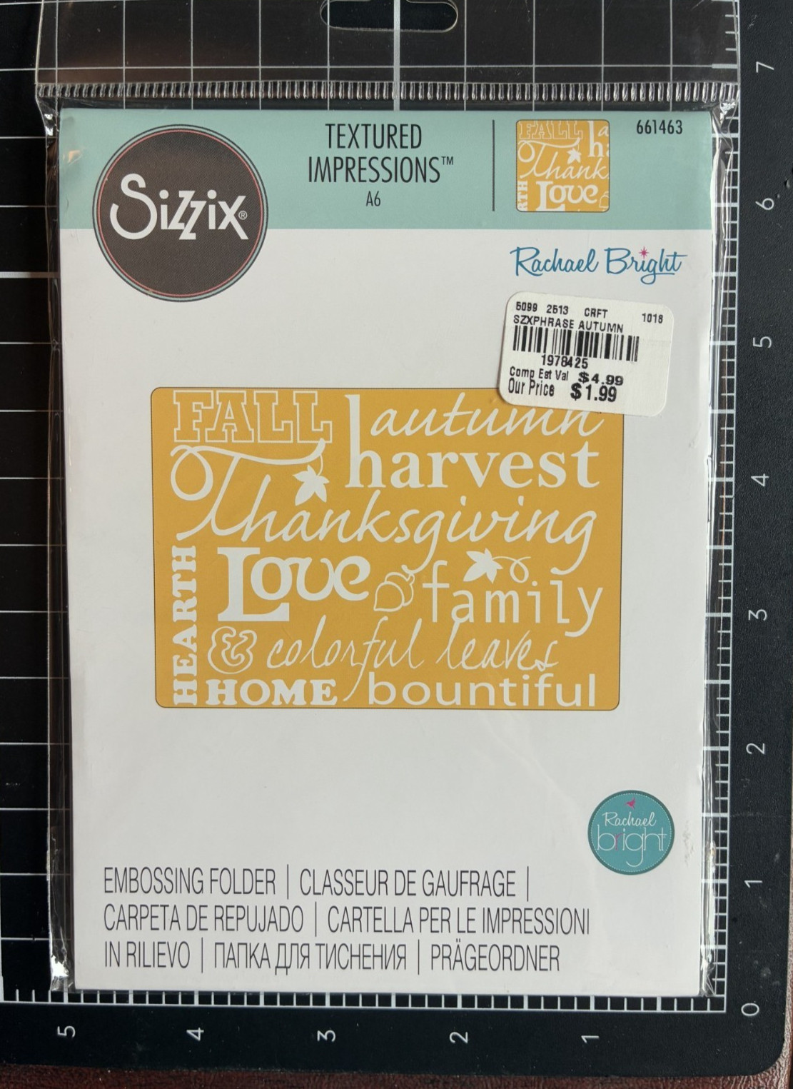 Sizzix Textured Impressions Embossing Folder PINWHEEL, AUTUMN, DAISIES, POSTAGE