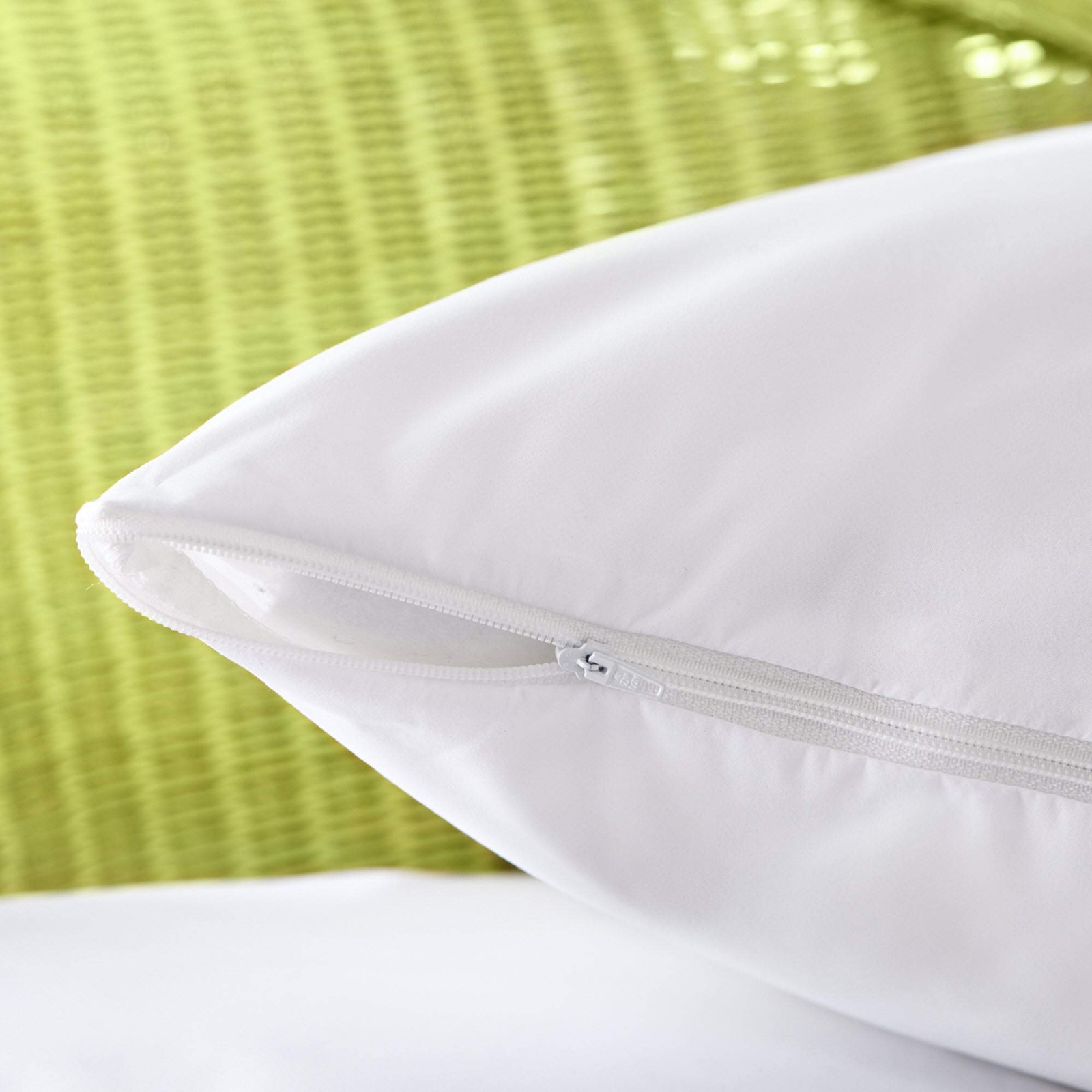 AllerEase 100% Breathable Cotton Pillow Protector for Sleeping - 4 Pack,White
