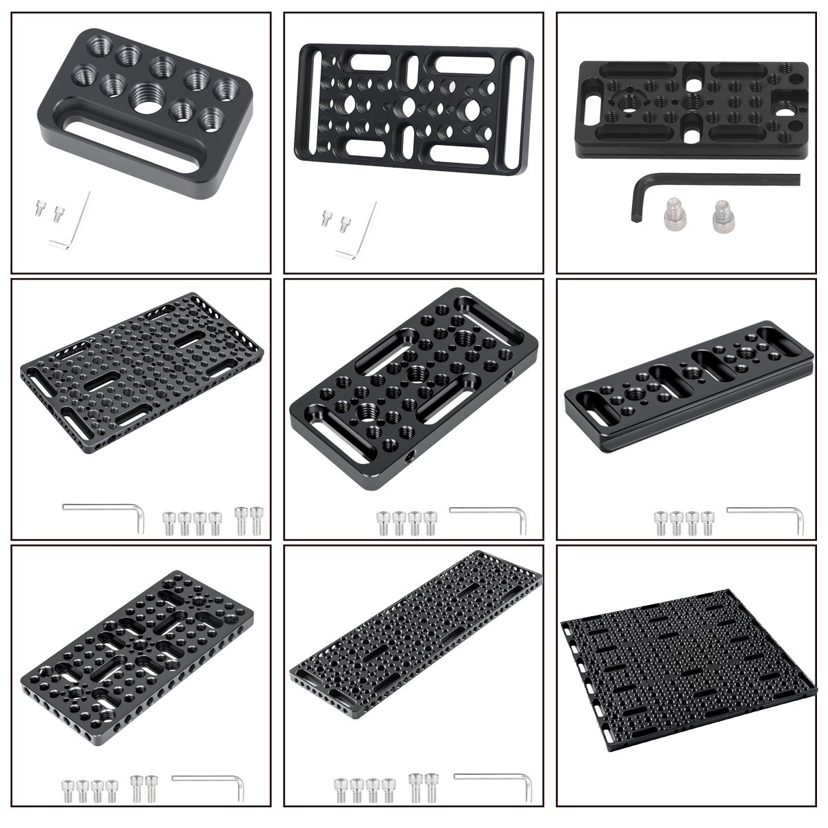 Camera Cheese Plate Multi-Function Mounting Plate with 1/4"& 3/8" Threads