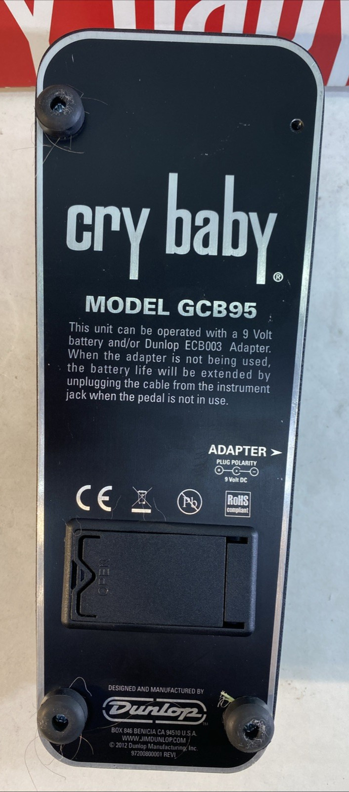 Dunlop GCB95 Cry Baby Wah Guitar Effects Pedal OPEN BOX