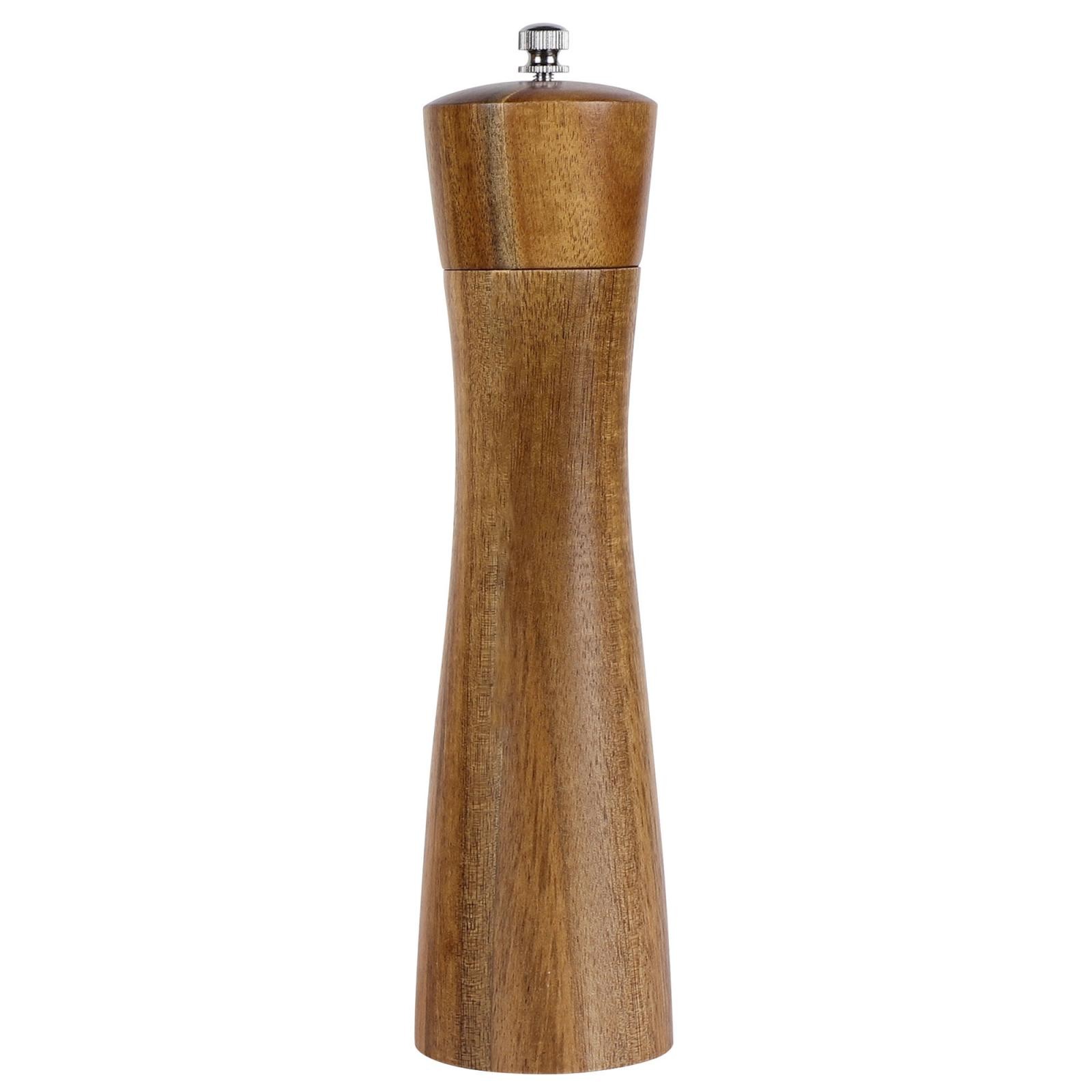 Household Kitchen Wooden Salt Spice Mill Grinder Shaker Wood Color 8 Inch