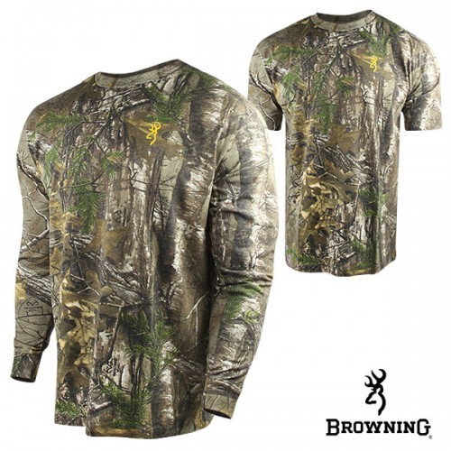 Browning Wasatch Realtree Camo Hunting L/S & S/S Shirt - Choose Size & Sleeve