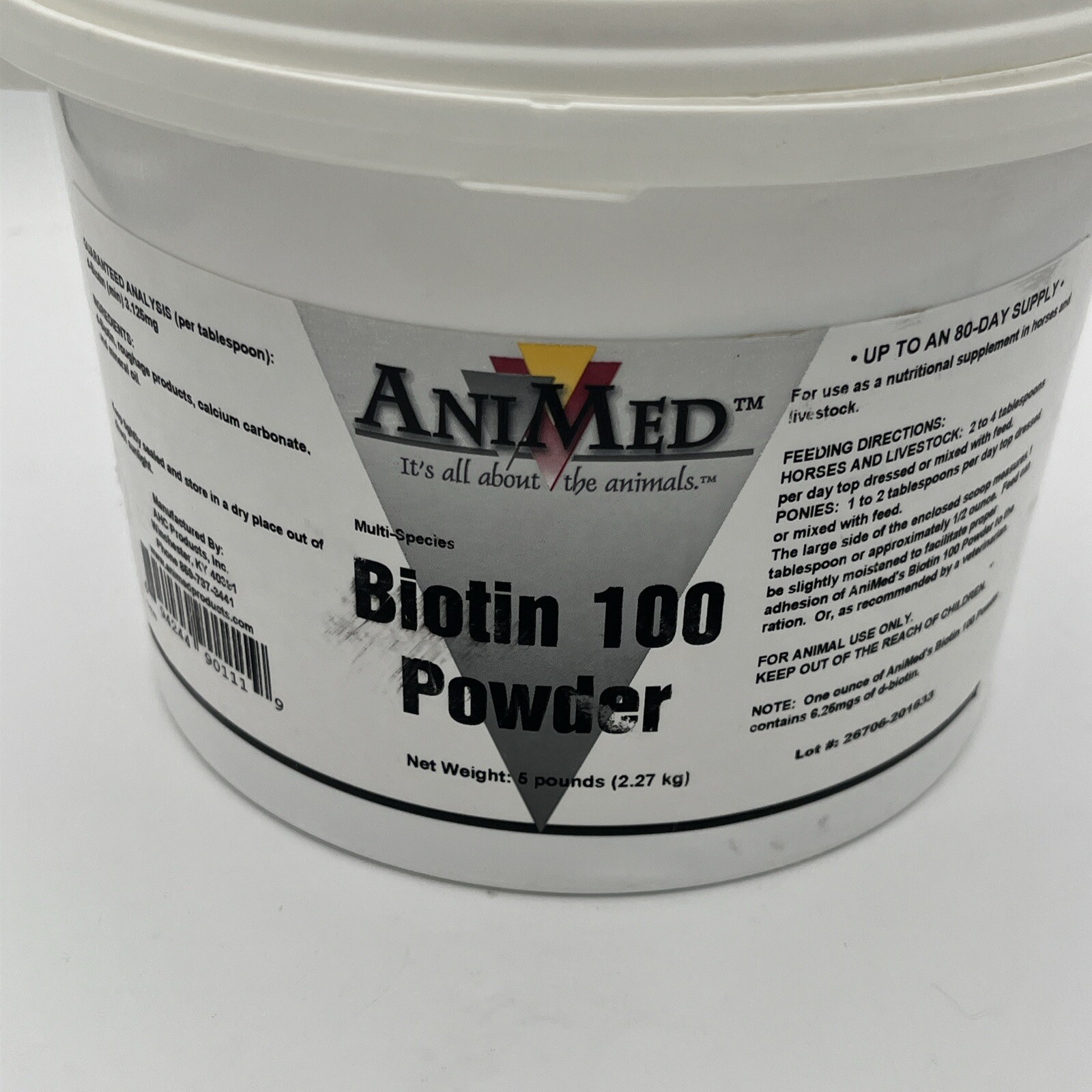 AniMed Biotin 100 Powder 5 Pounds