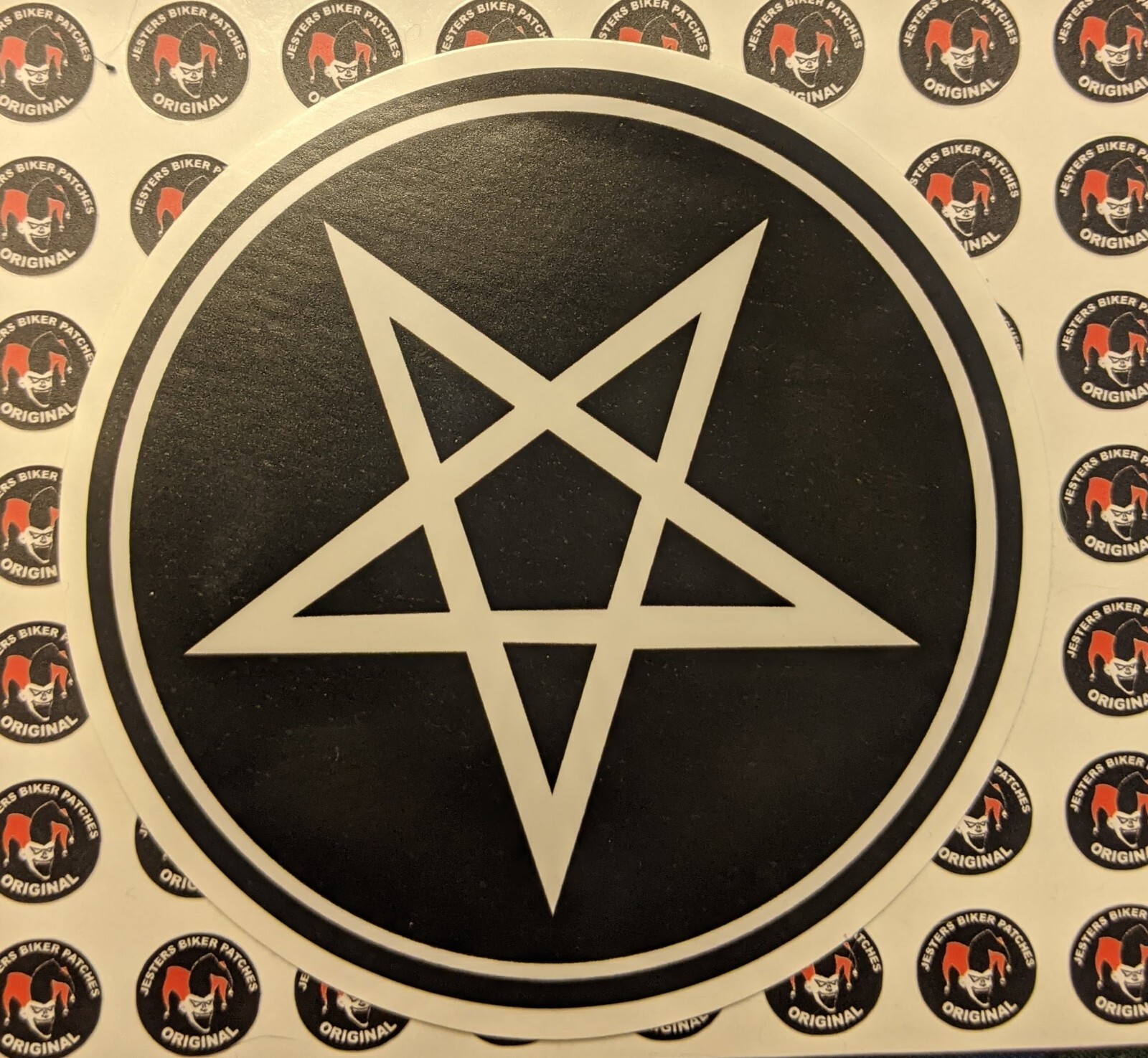 Pentagram Black and White Vinyl Sticker