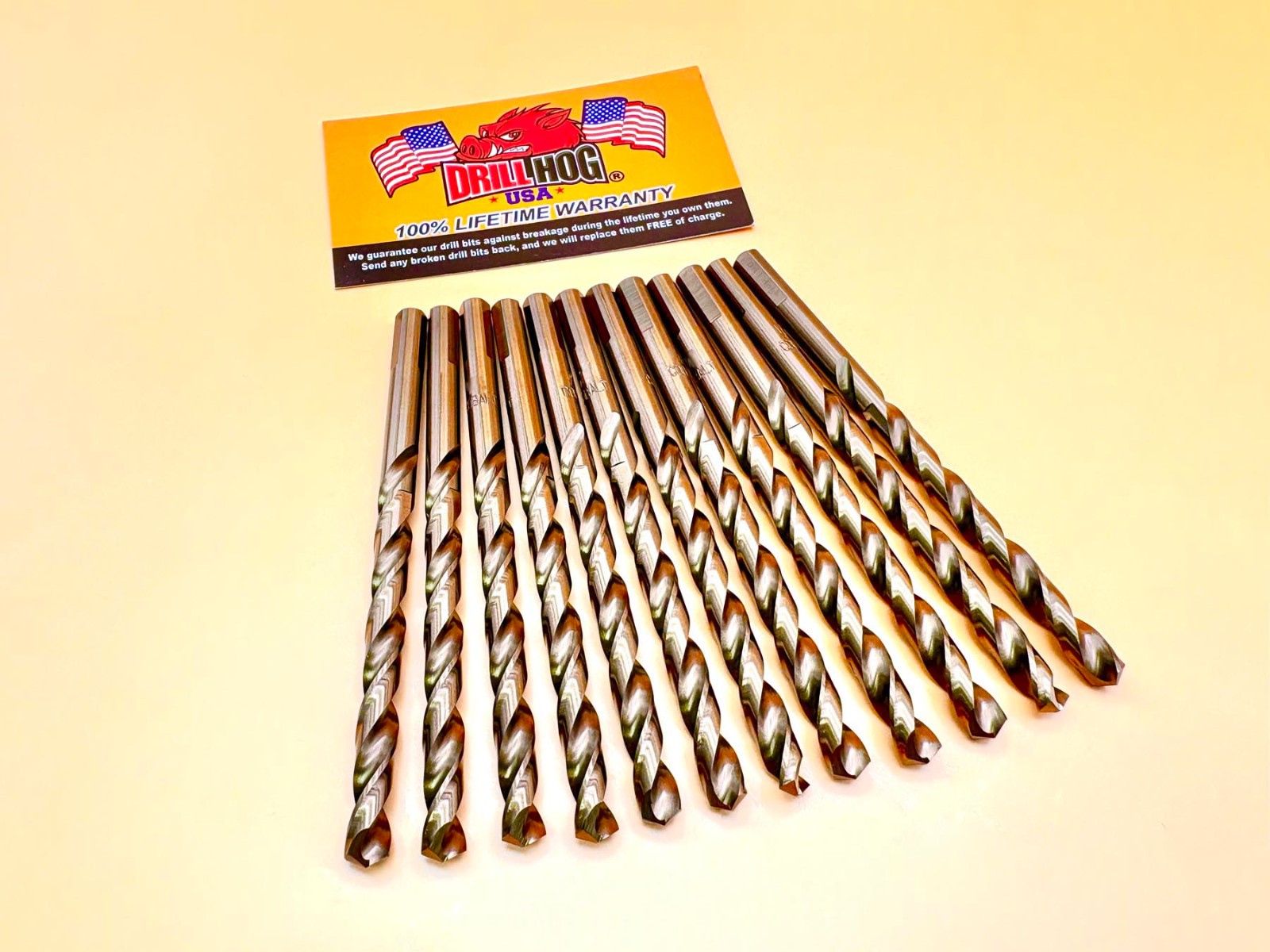 9/32" Drill Bits 9/32 Bit 9/32 Cobalt M42 Drill Hog®  Lifetime Warranty 12 Pack