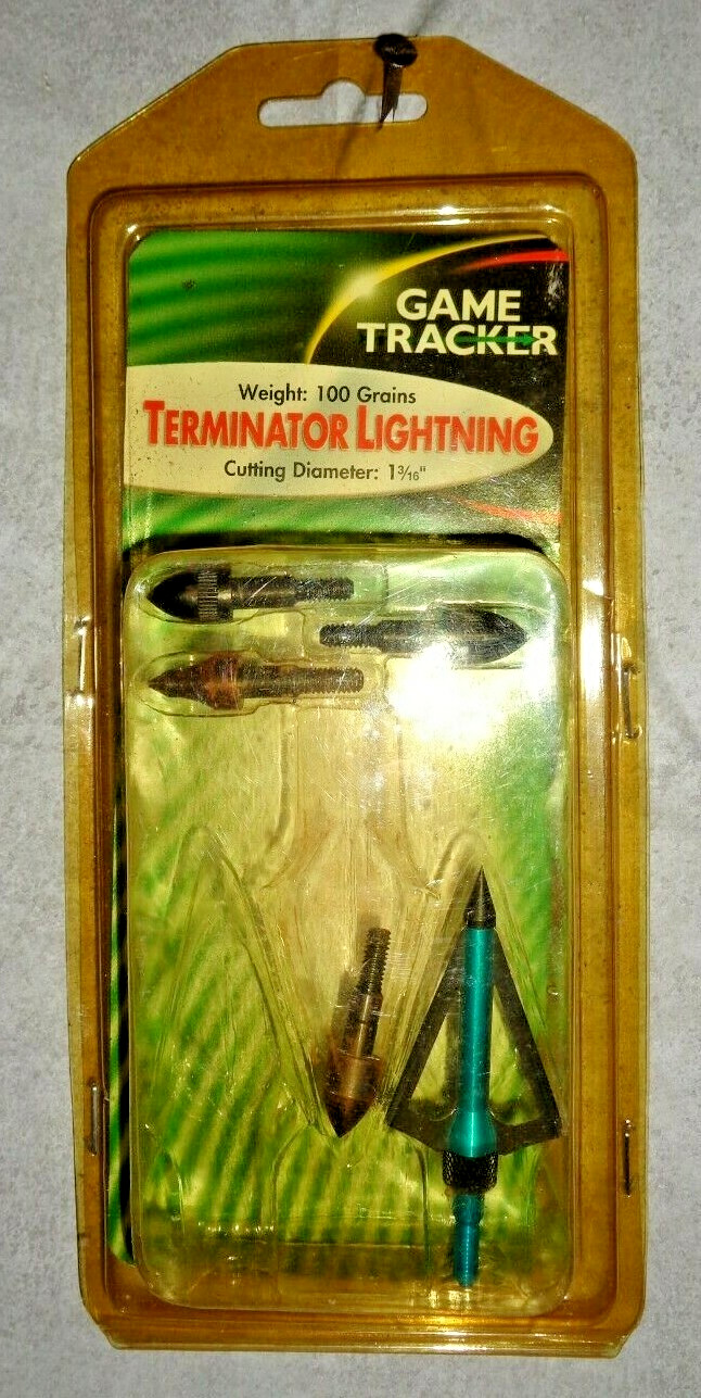 GAME TRACKER TERMINATOR LIGHTNING 100 GRAINS 3 BLADE BROADHEAD 1 316 CUTTING DIA