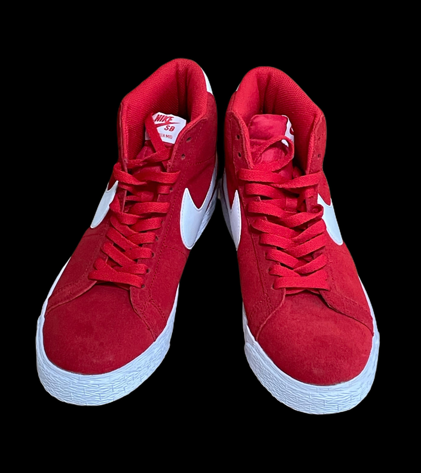 Nike SB Zoom Blazer Mid Men's US Size 8.5 Red White Suede Skate Shoes NEW!