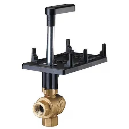 Siemens 599-10354S Hvac Ball Valve, Three-Way, Brass, 1/2 In
