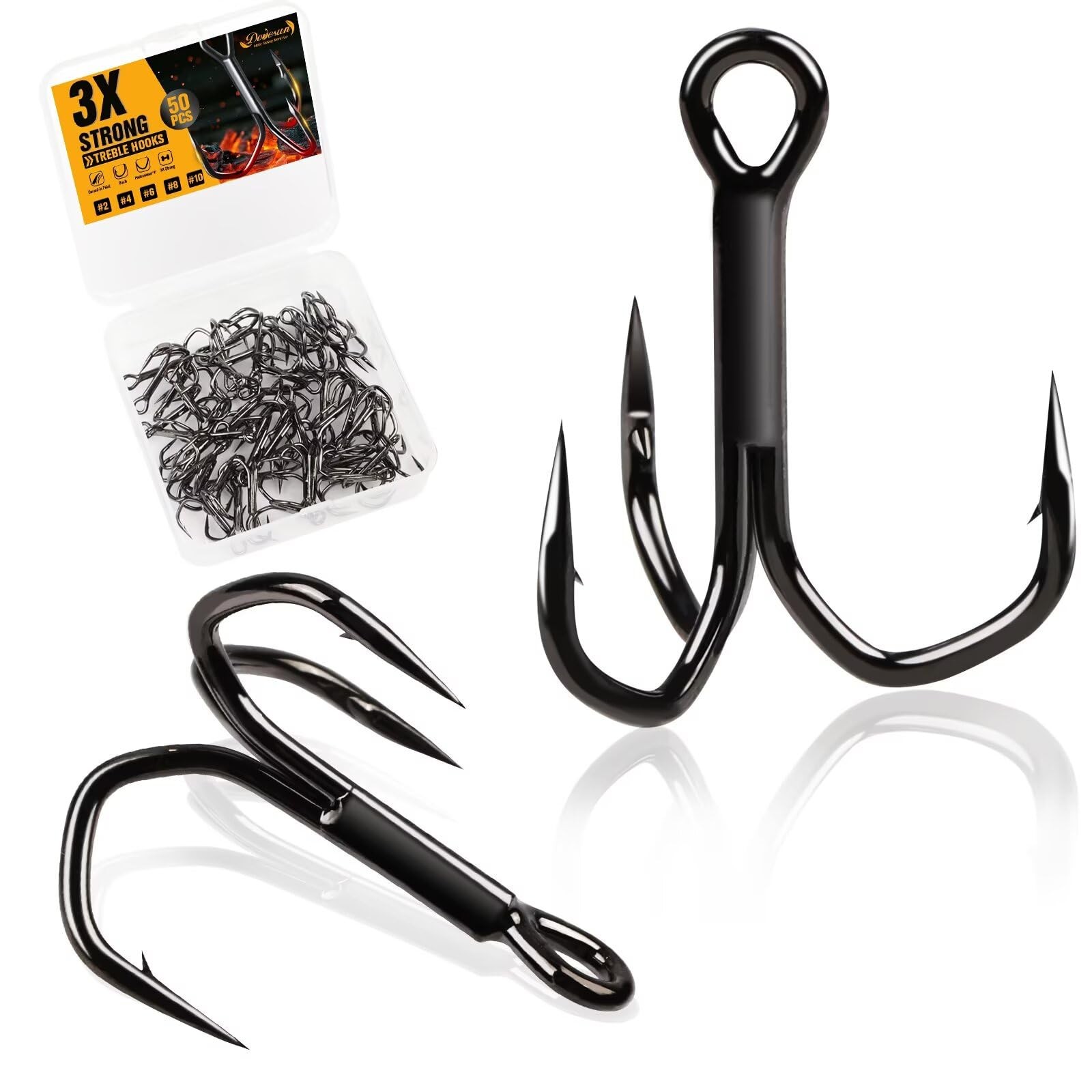 Fishing Treble Hooks 3X Strong Professional V Triple Fishing Hooks for Saltwa...